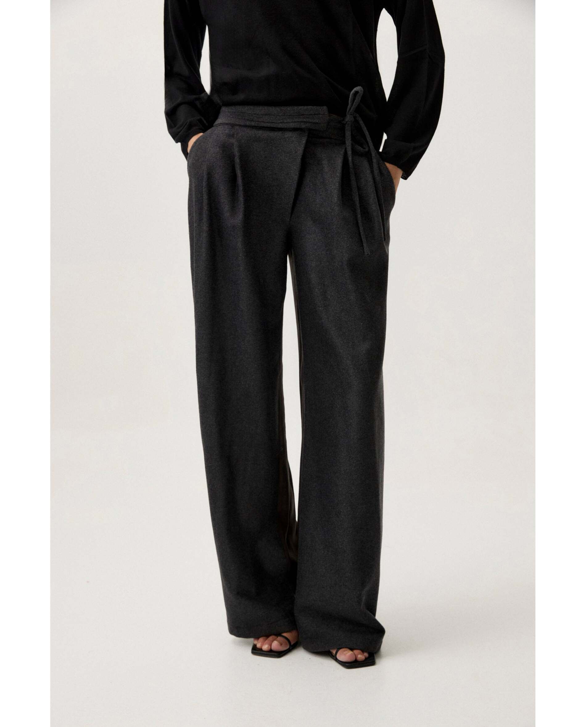 Pantalón de mujer de franela - Bimani - Gris Gris-1