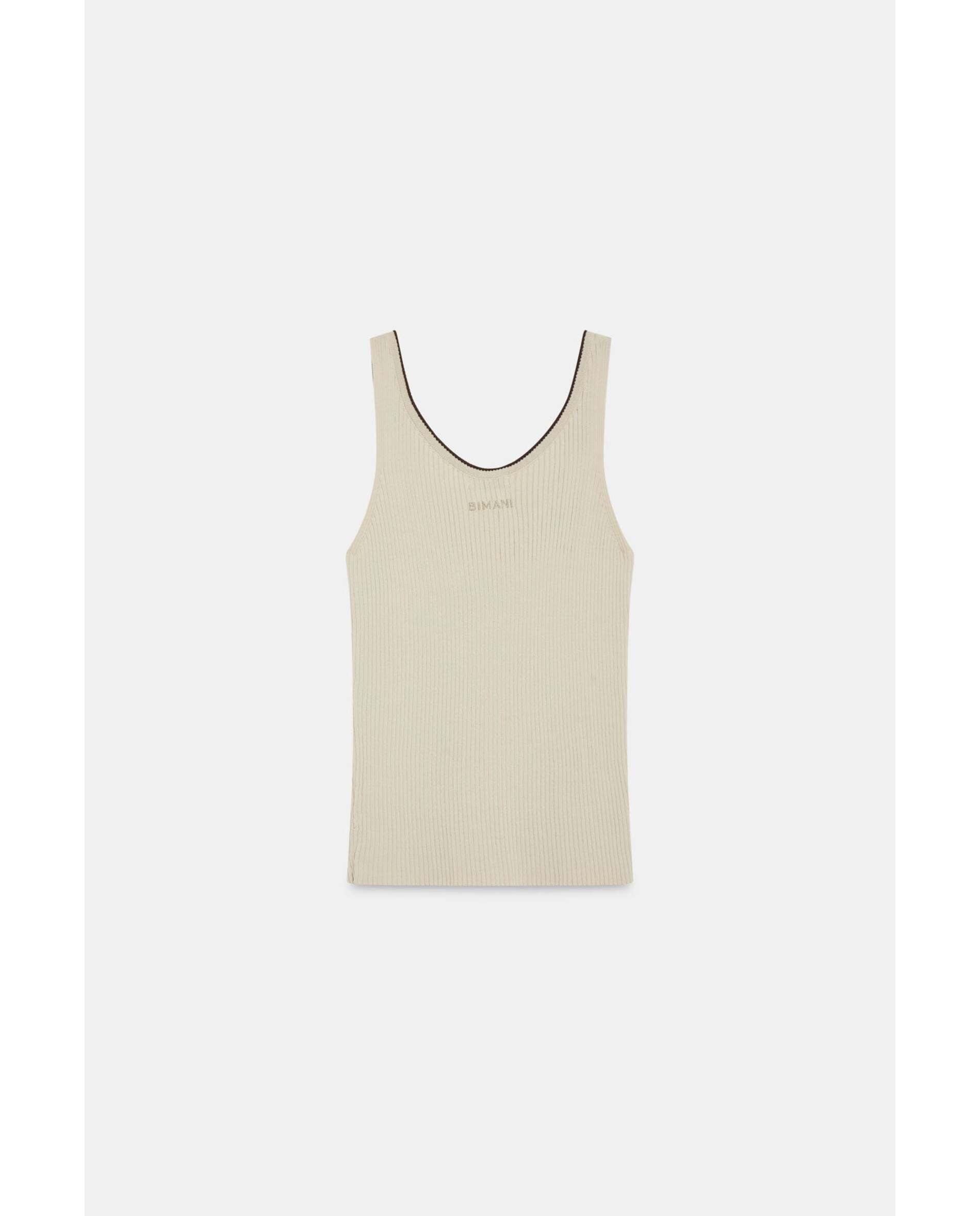 Top de mujer acanalado - Bimani - Crema Crema-3