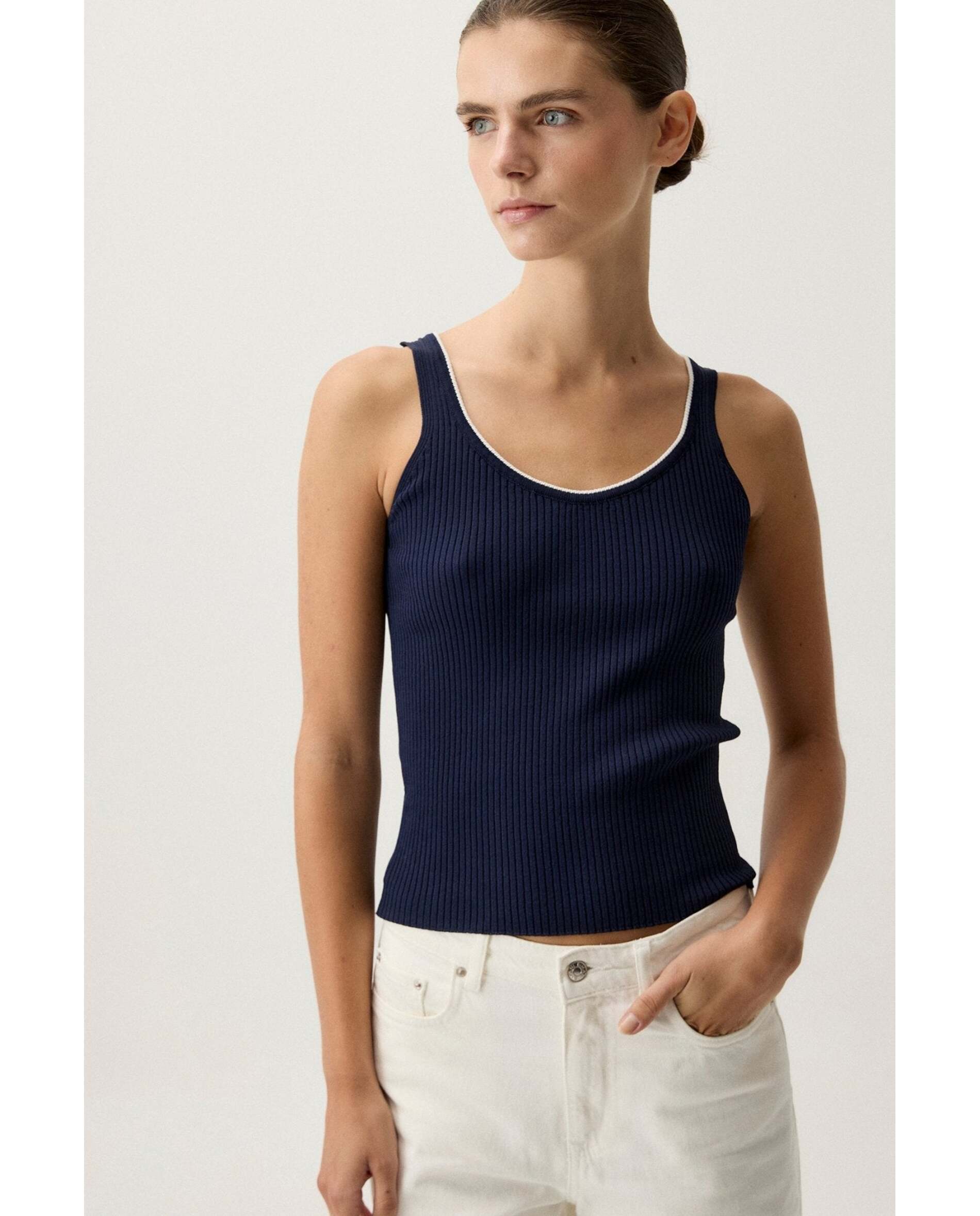 Top de mujer acanalado - Bimani - Azul marino Azul marino-1