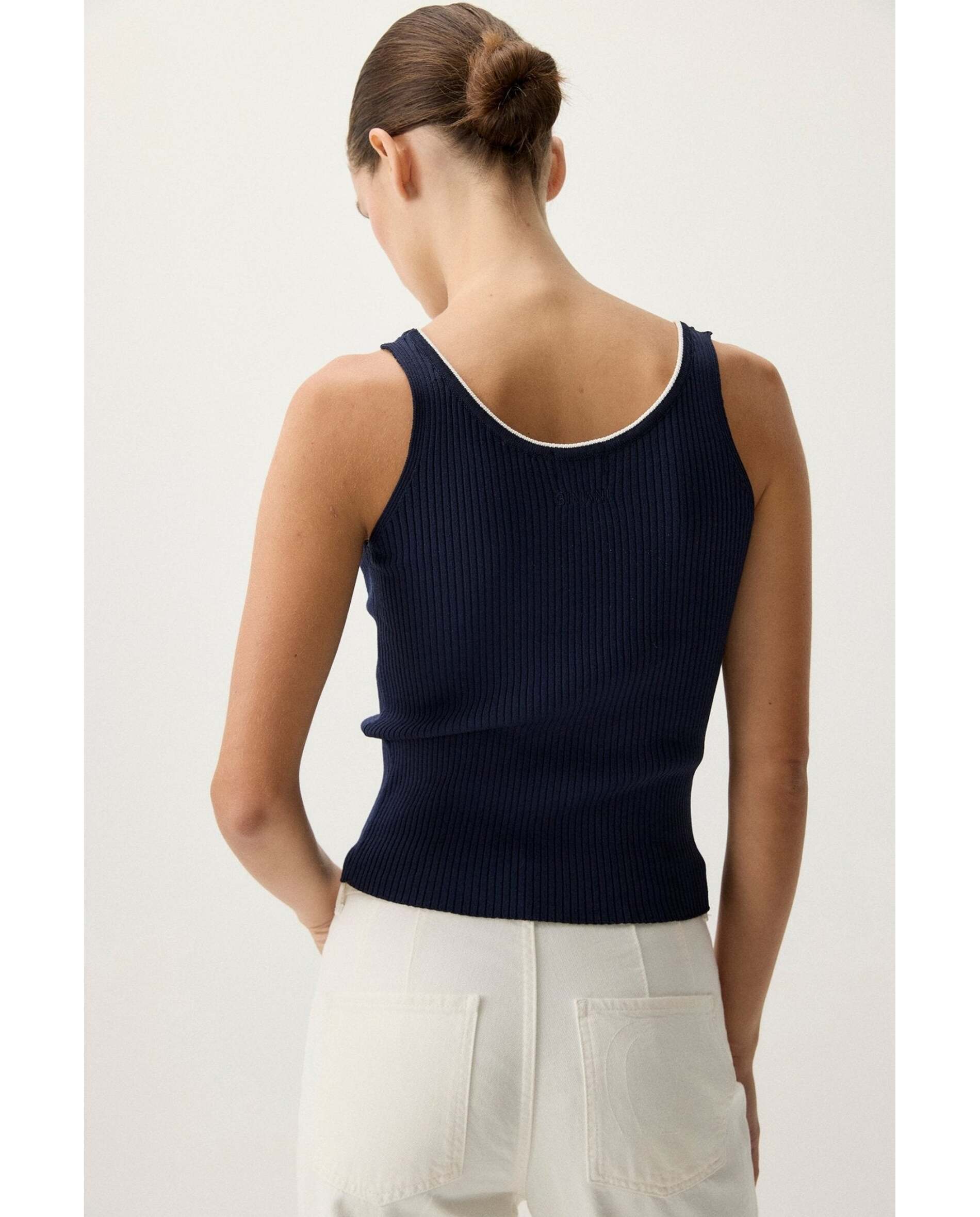 Top de mujer acanalado - Bimani - Azul marino Azul marino-2