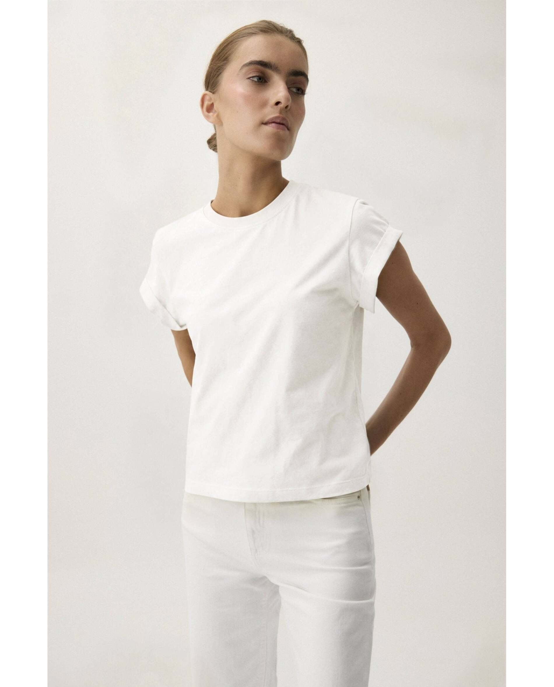 Camiseta de mujer de algodón - Bimani - Blanco Blanco-1