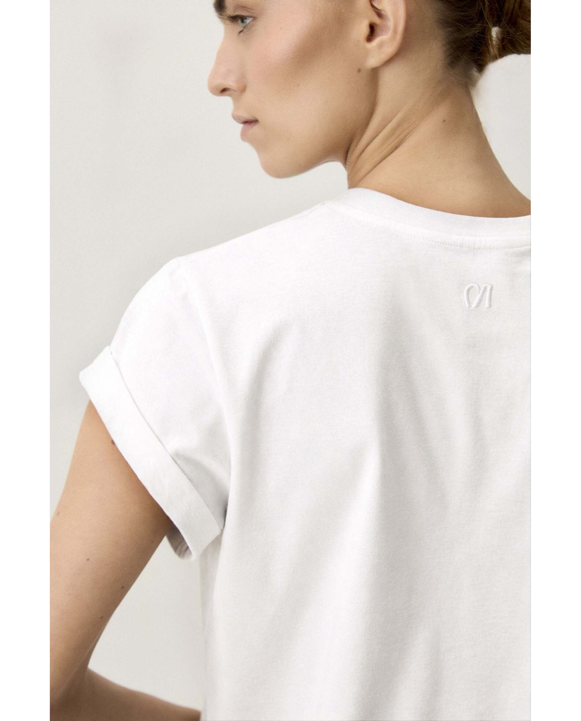 Camiseta de mujer de algodón - Bimani - Blanco Blanco-2