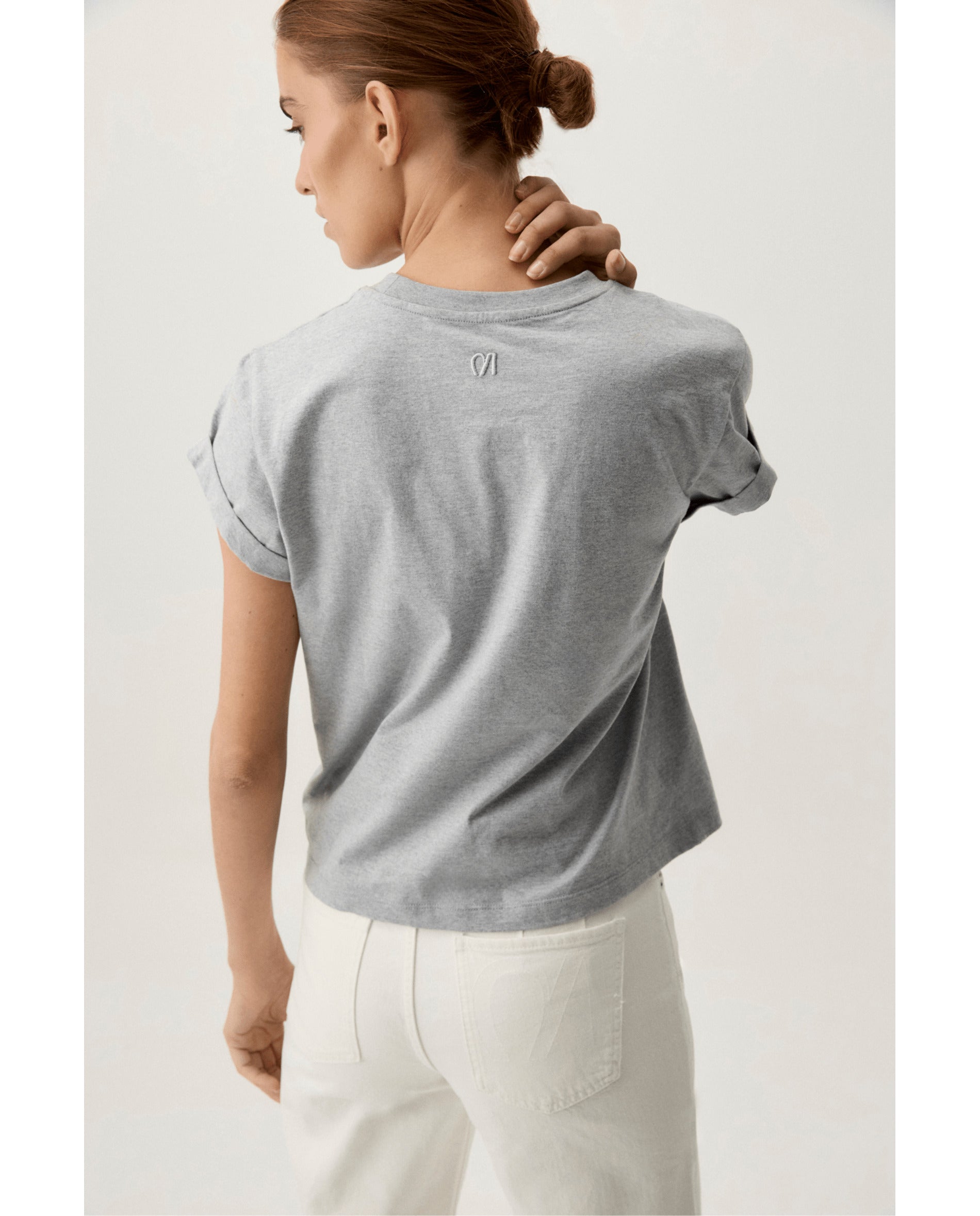 Camiseta de mujer de punto de algodón - Bimani - Gris Gris-2