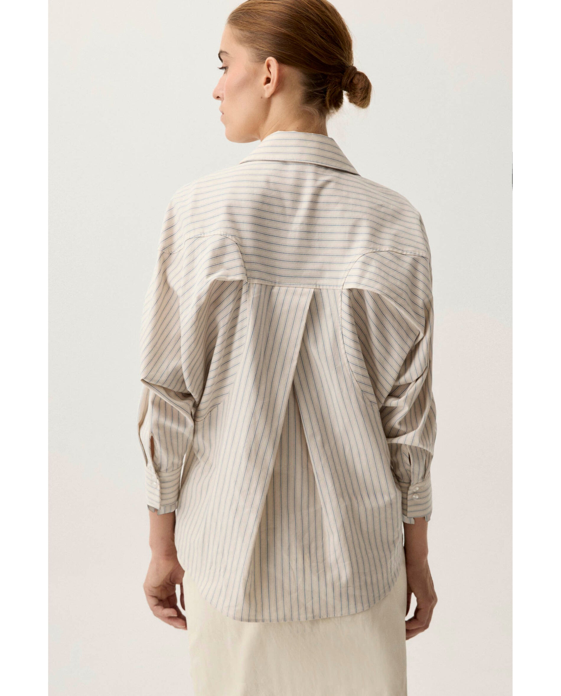 Camisa de mujer oversize de rayas - Bimani - Azul Azul-2