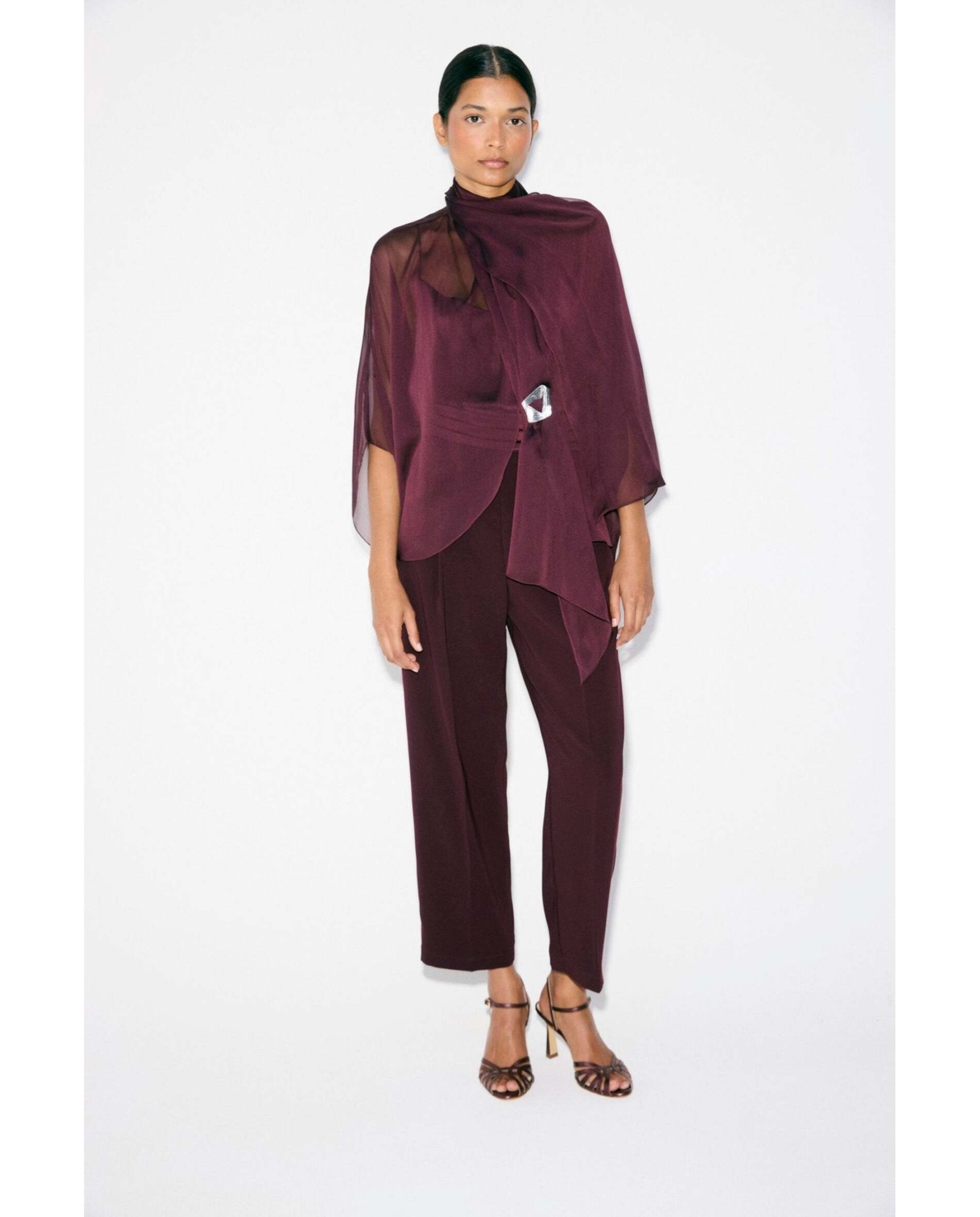 Blusa de mujer tipo capa - Bimani - Berenjena Berenjena-1