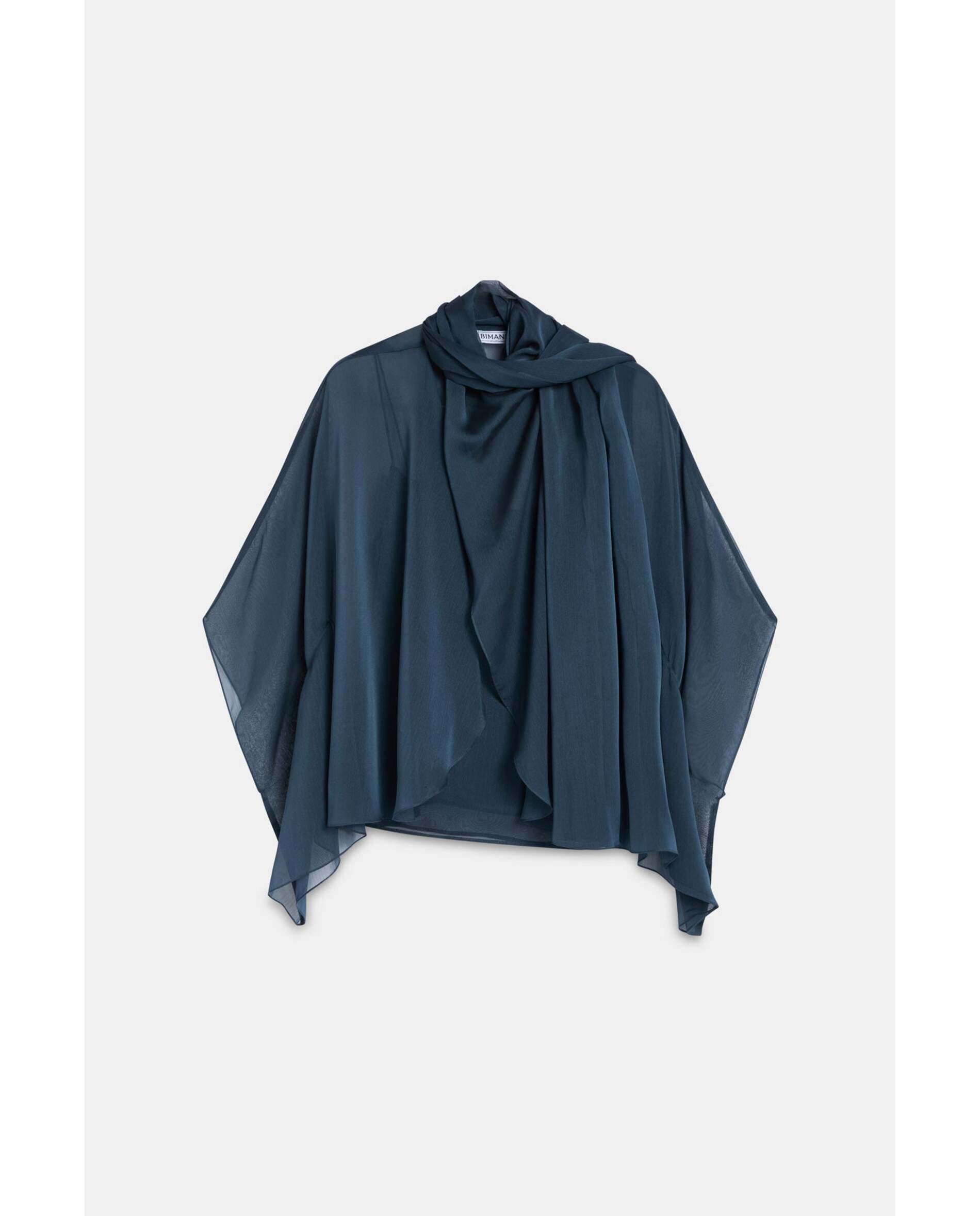 Imagen 3 de Blusa de mujer tipo capa - Bimani - Petróleo Petróleo