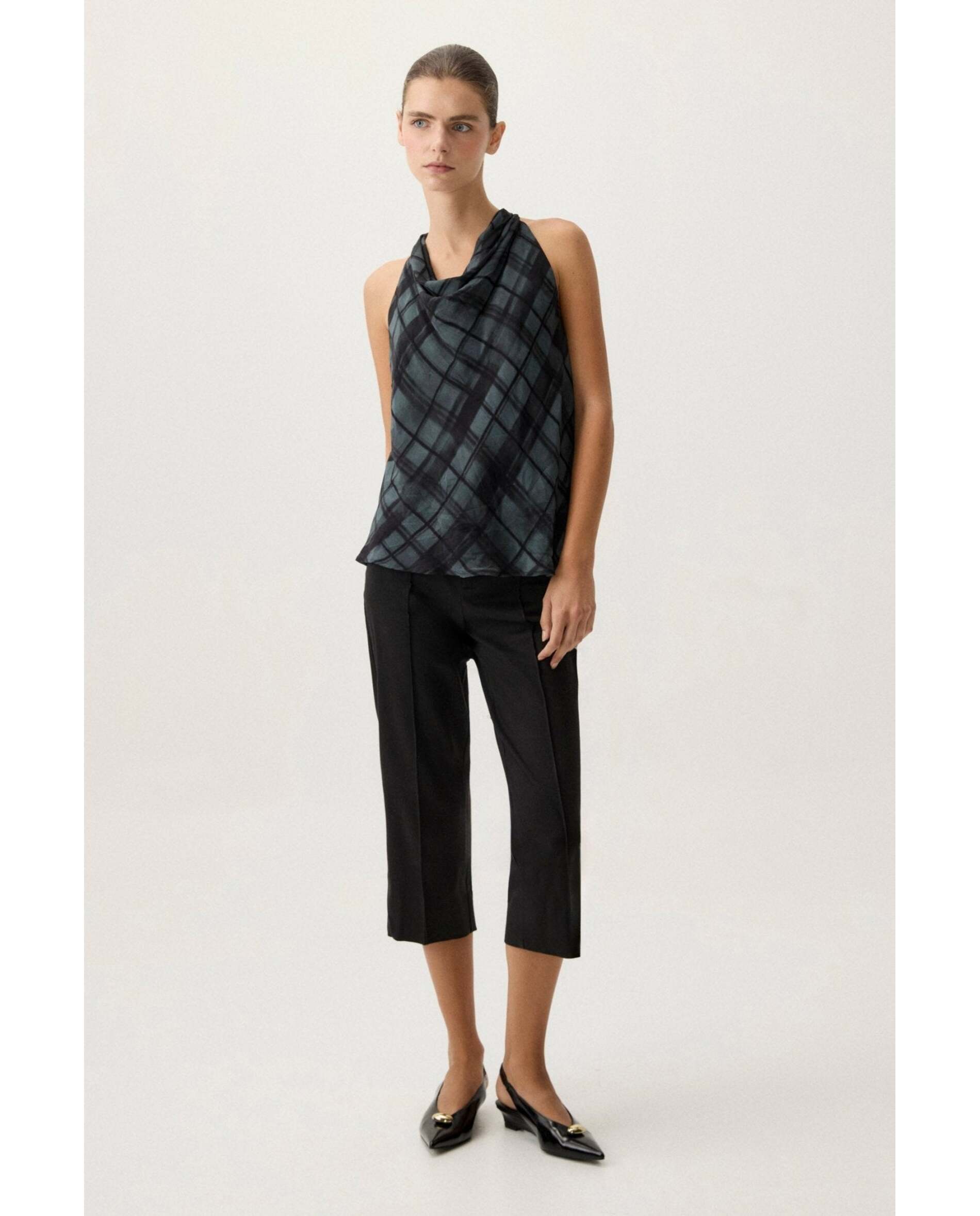 Top de mujer gasa estampada - Bimani - Negro Negro-1