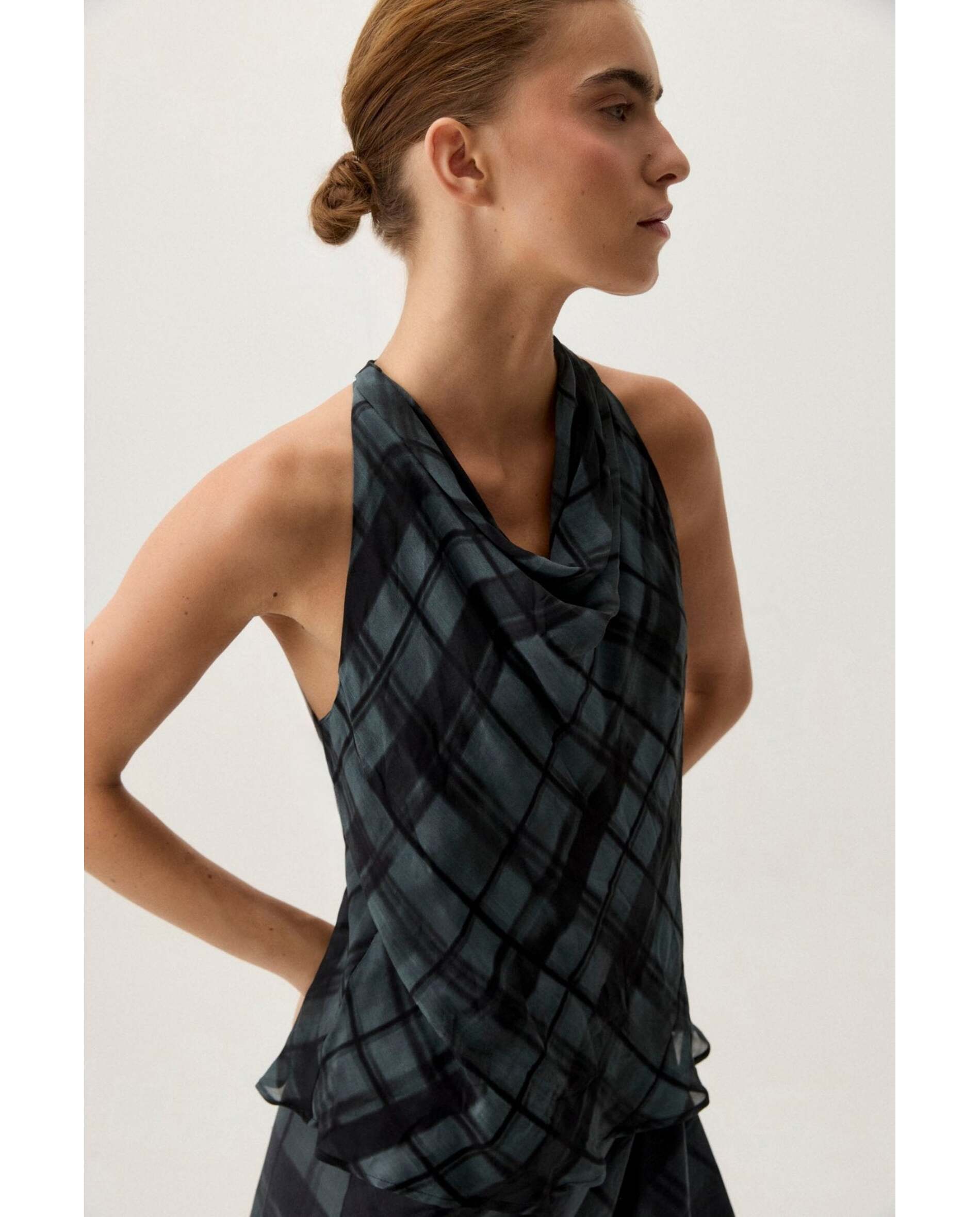 Top de mujer gasa estampada - Bimani - Negro Negro-2