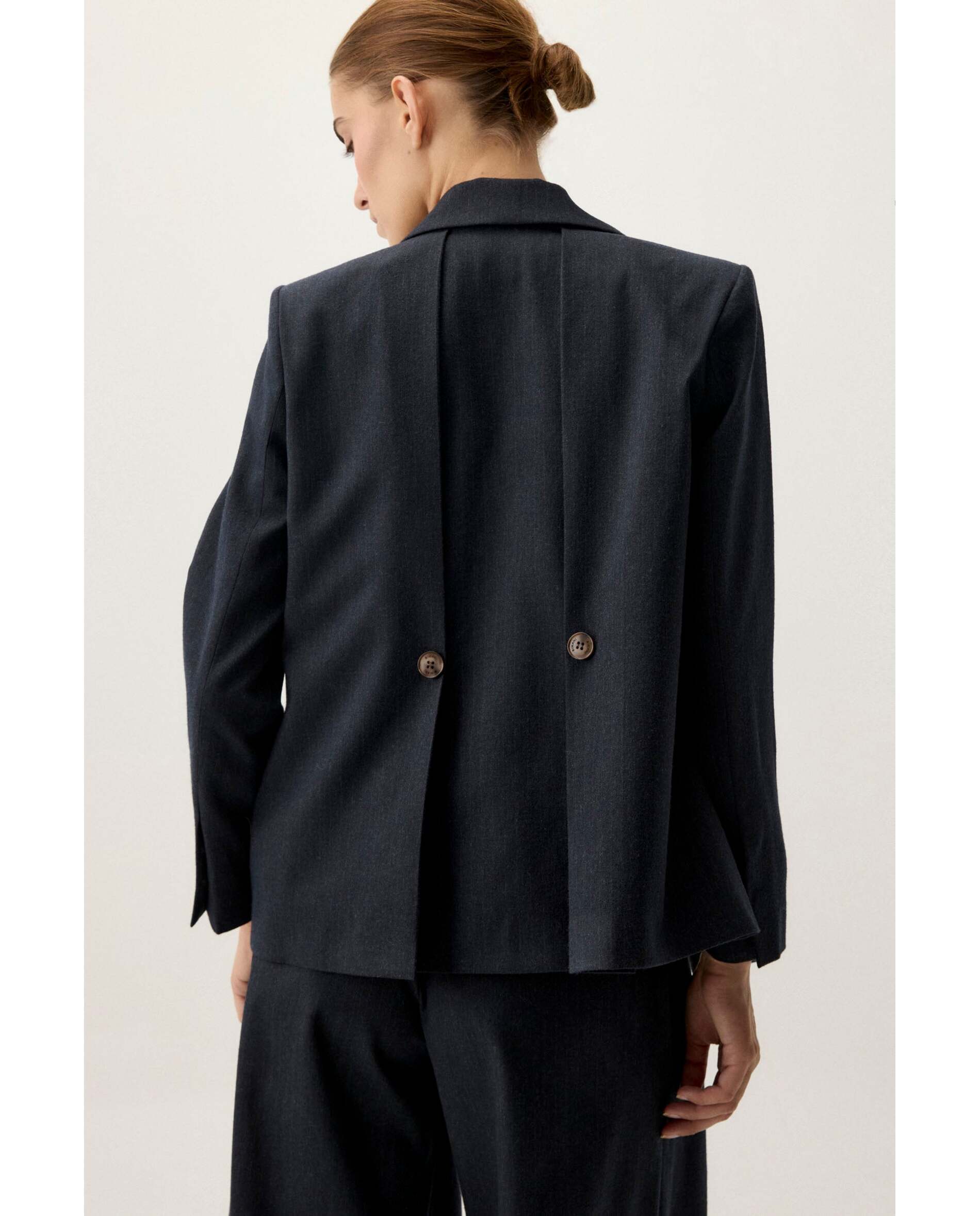 Blazer de mujer de raya diplomática - Bimani - Blanco Blanco-2