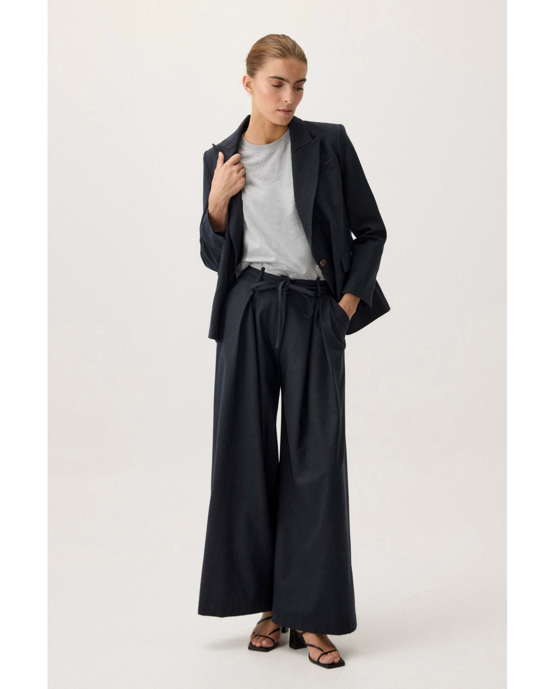 Imagen 1 de Blazer de mujer de raya diplomática Blanco