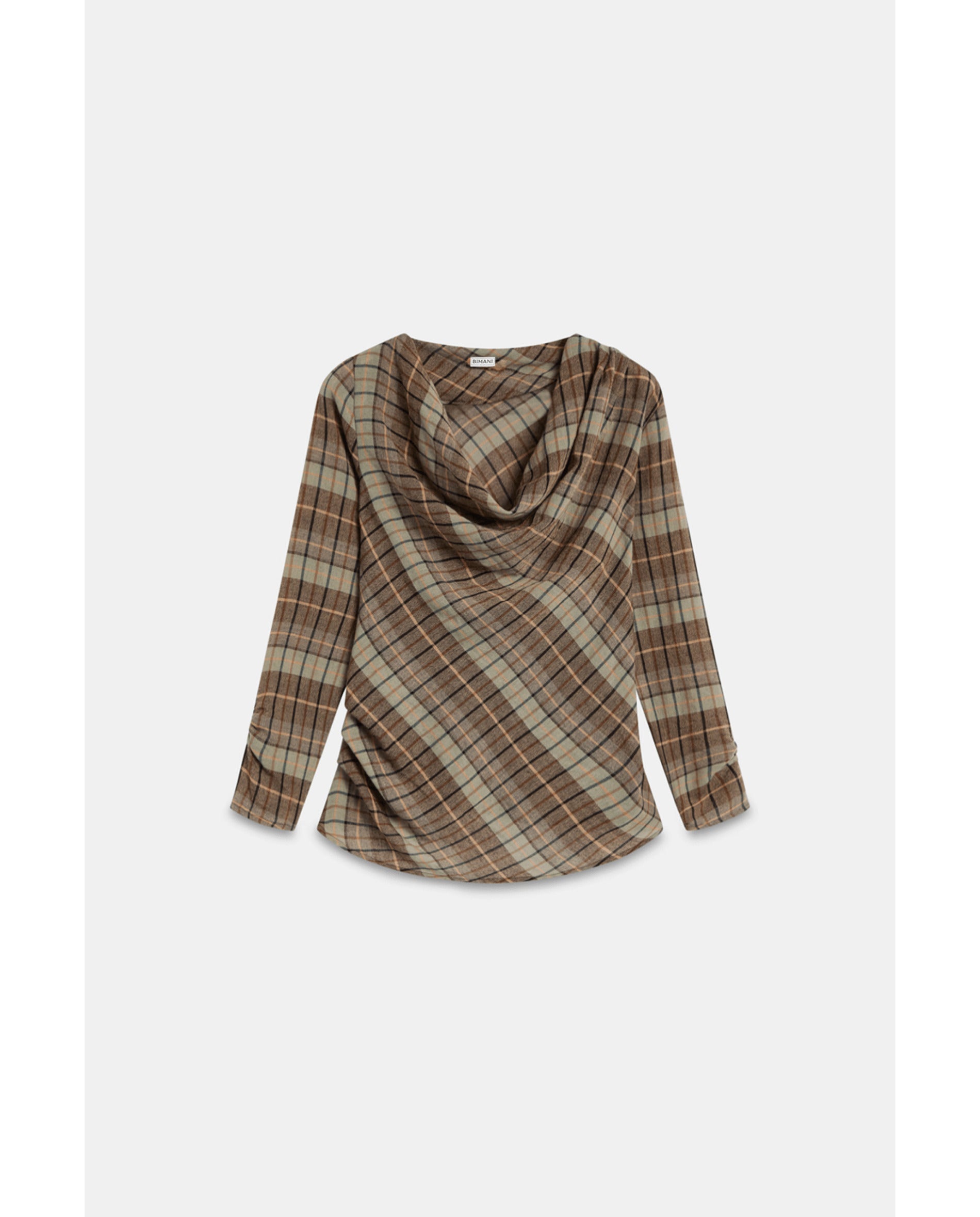 Imagen 3 de Blusa de mujer de tejido de cuadros manteco - Bimani - Verde Verde