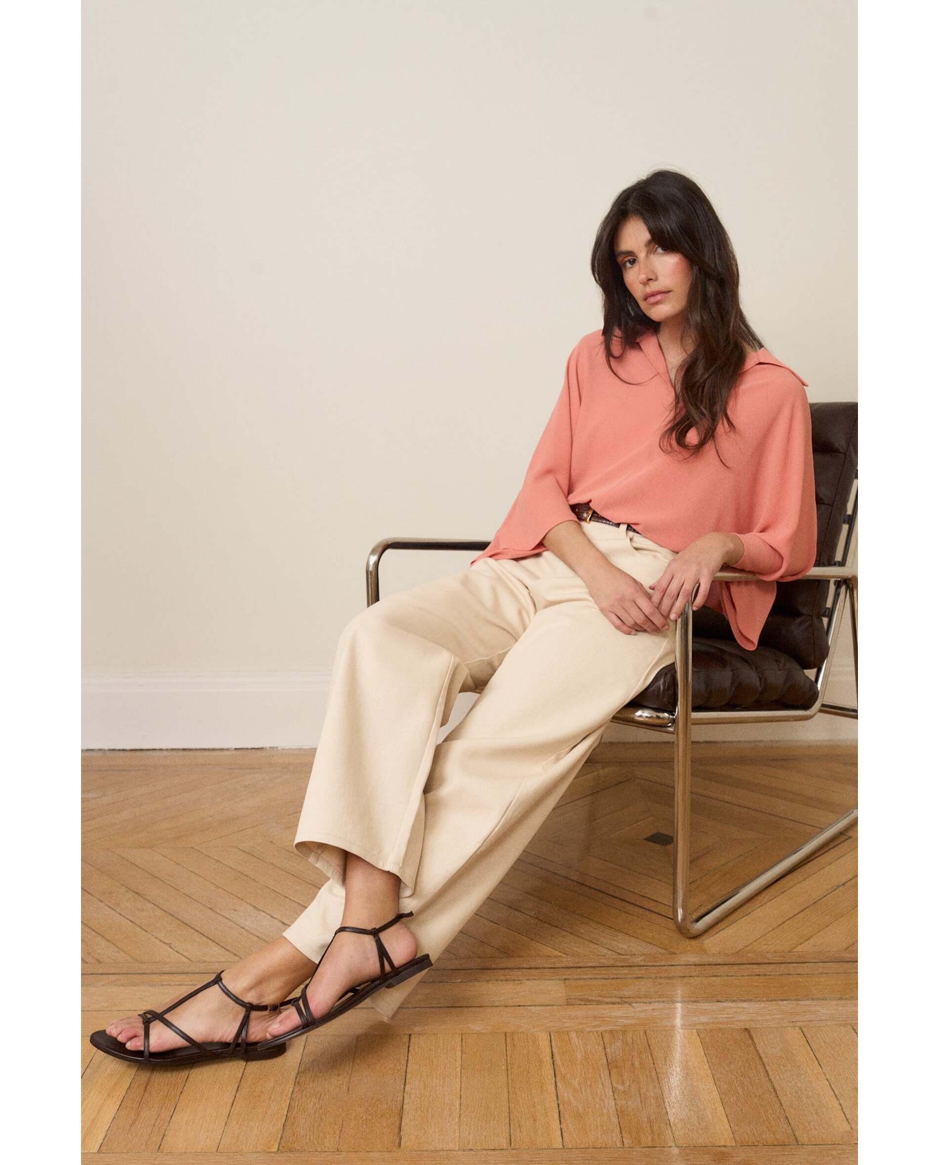 Bimani - Blusa de mujer de corte recto y midi.