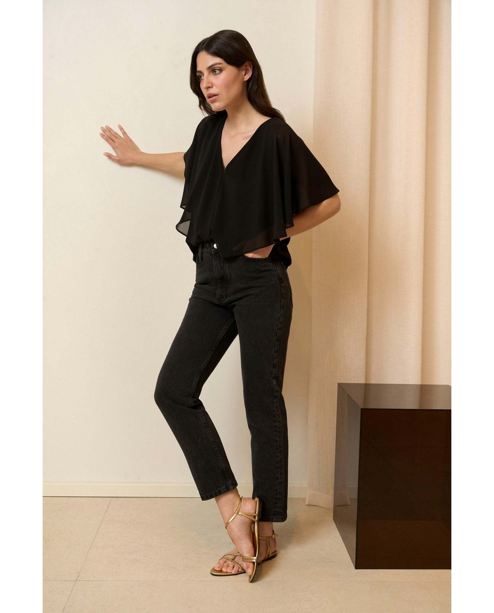Bimani - Pantalón de mujer de tiro alto.