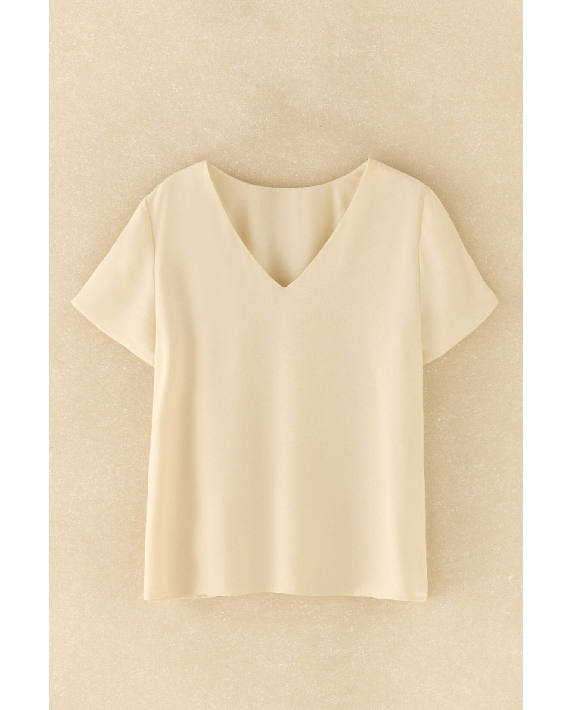 Blusa de muejr de tejido bimani - Beige Beige-1