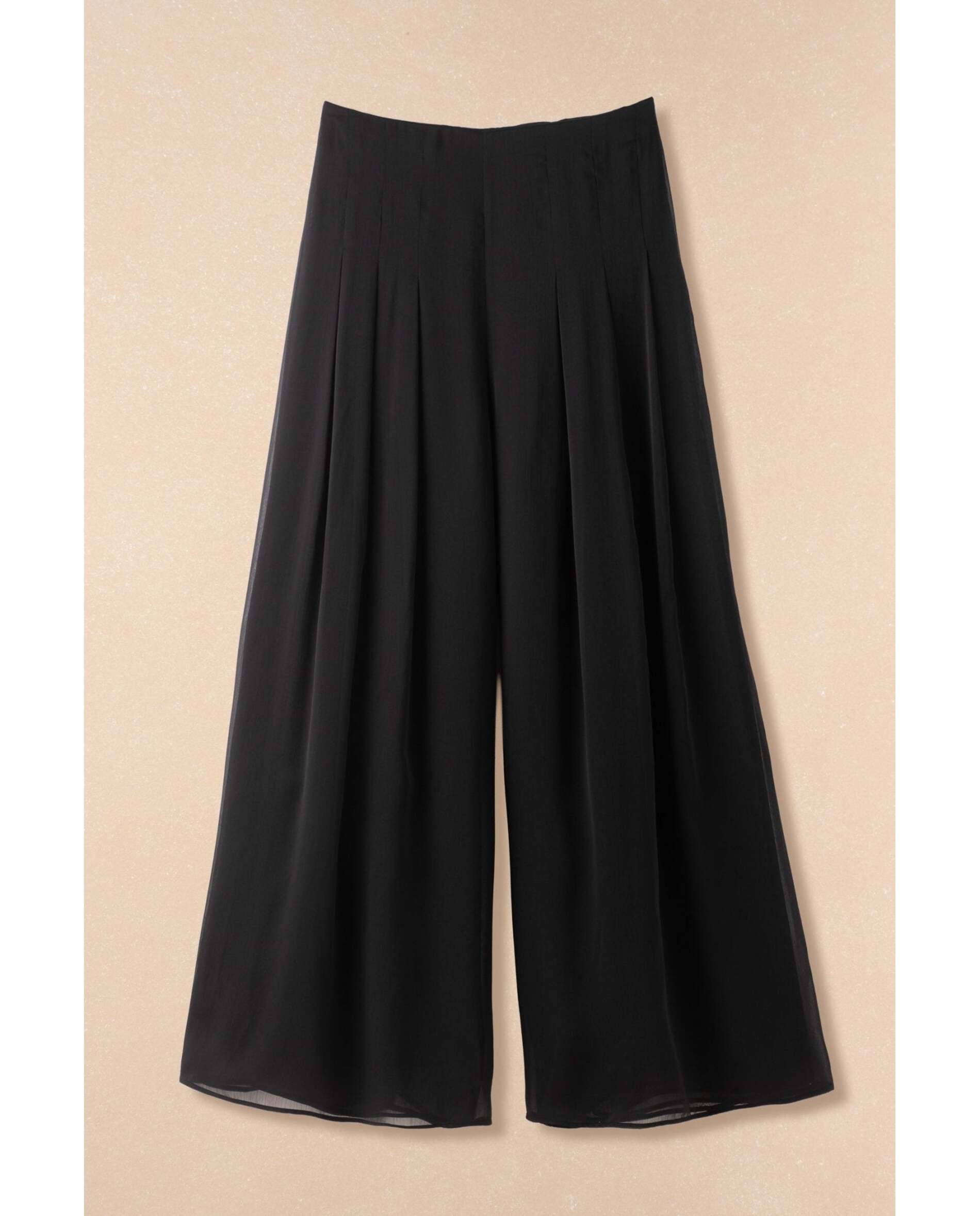 Pantalón de mujer de tejido de gasa catiónica - Bimani - Negro Negro-4