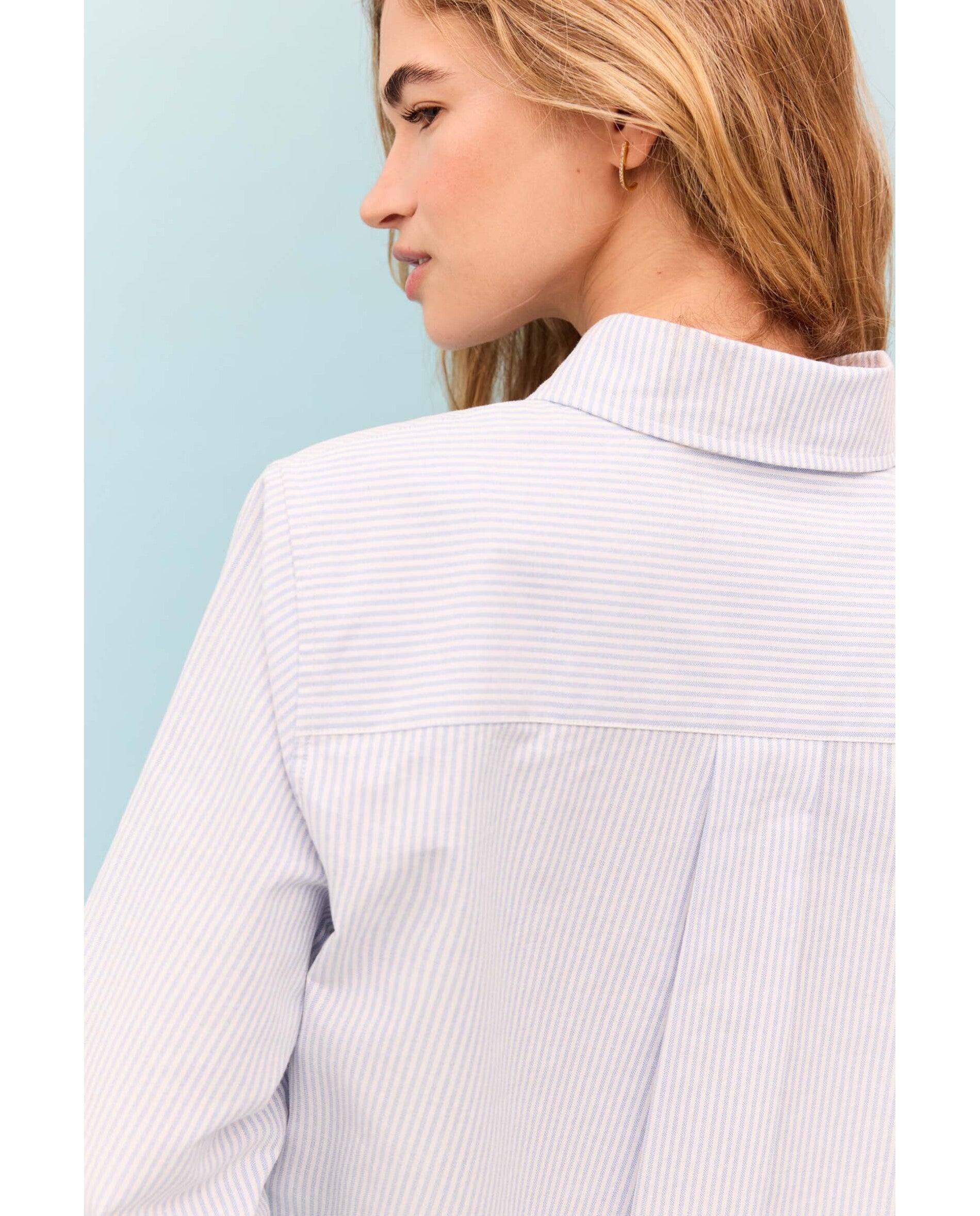 Camisa de mujer tejida en algodón - Bimani - Blanco Blanco-2