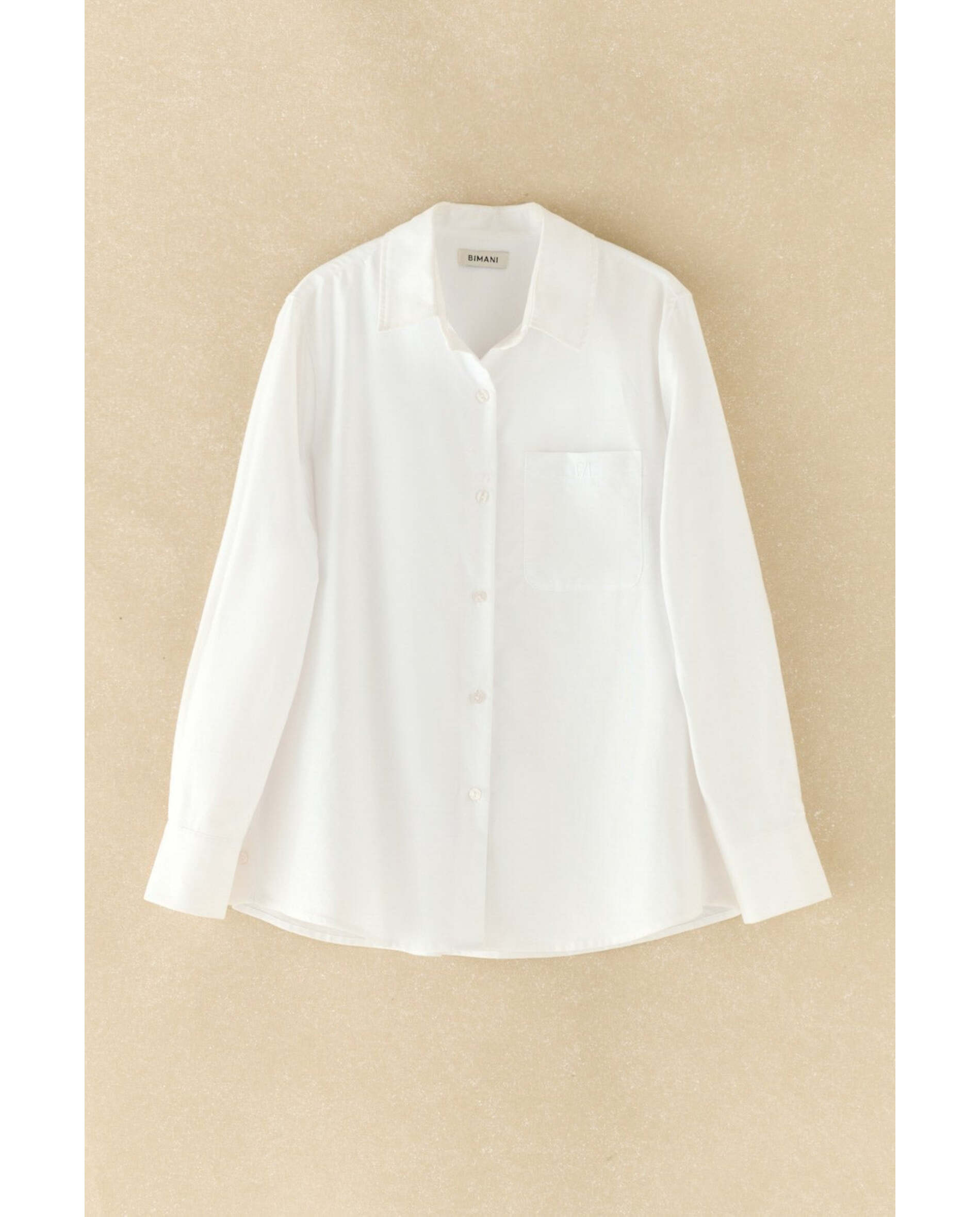 Camisa de mujer tejida en algodón - Bimani - Blanco Blanco-1