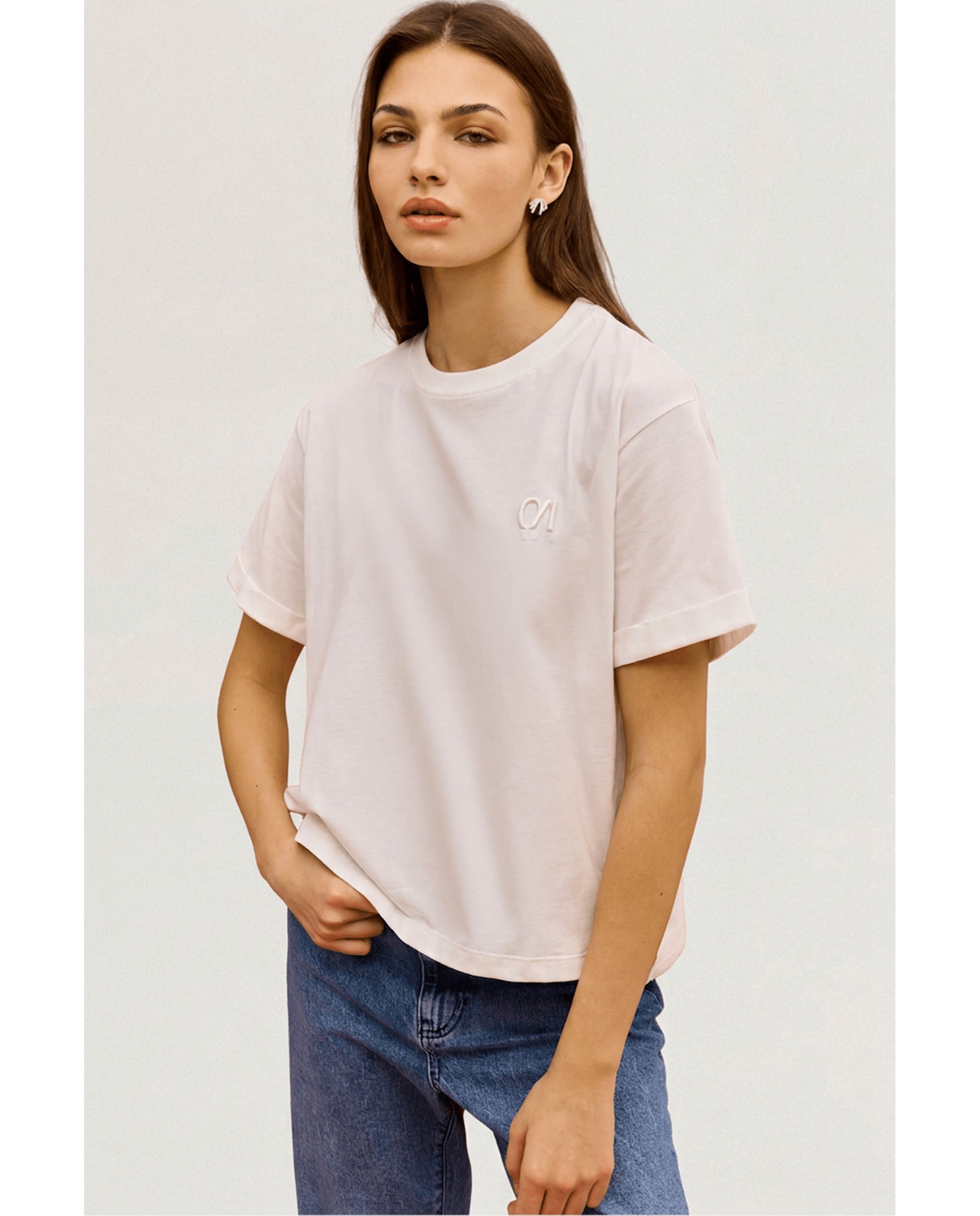 Camiseta de mujer de algodón - Bimani - Blanco / Blanco Blanco / Blanco-1
