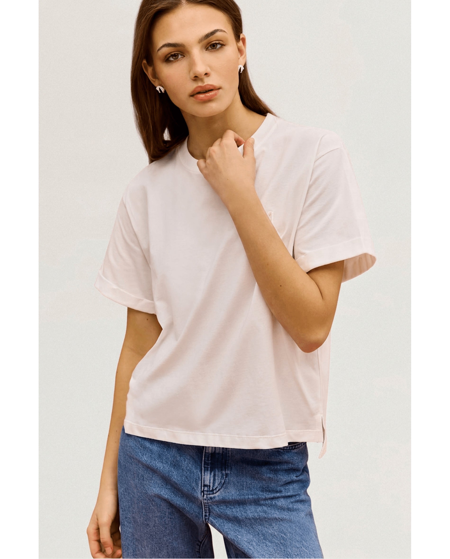 Camiseta de mujer de algodón - Bimani - Blanco / Blanco Blanco / Blanco-2