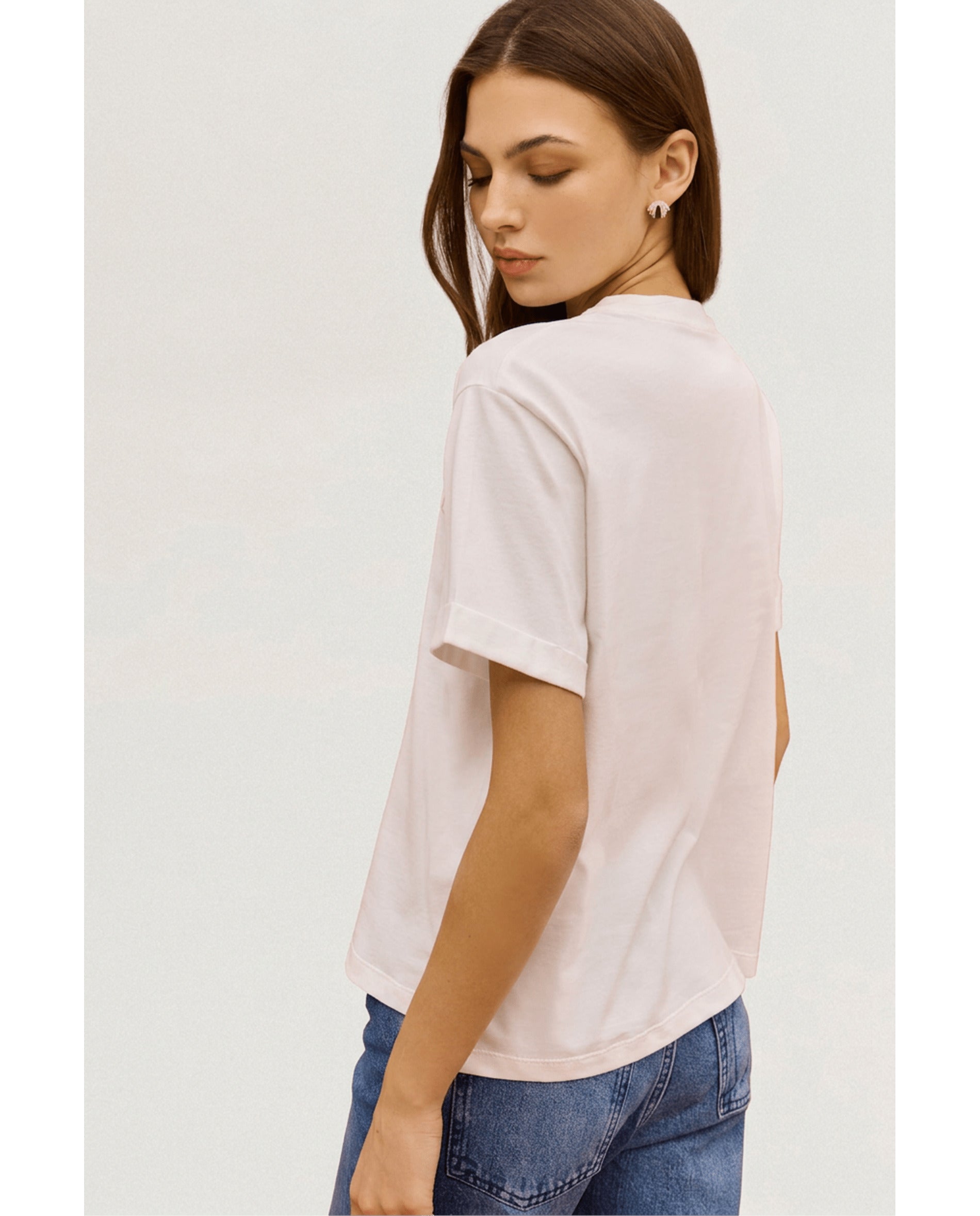 Camiseta de mujer de algodón - Bimani - Blanco / Blanco Blanco / Blanco-3