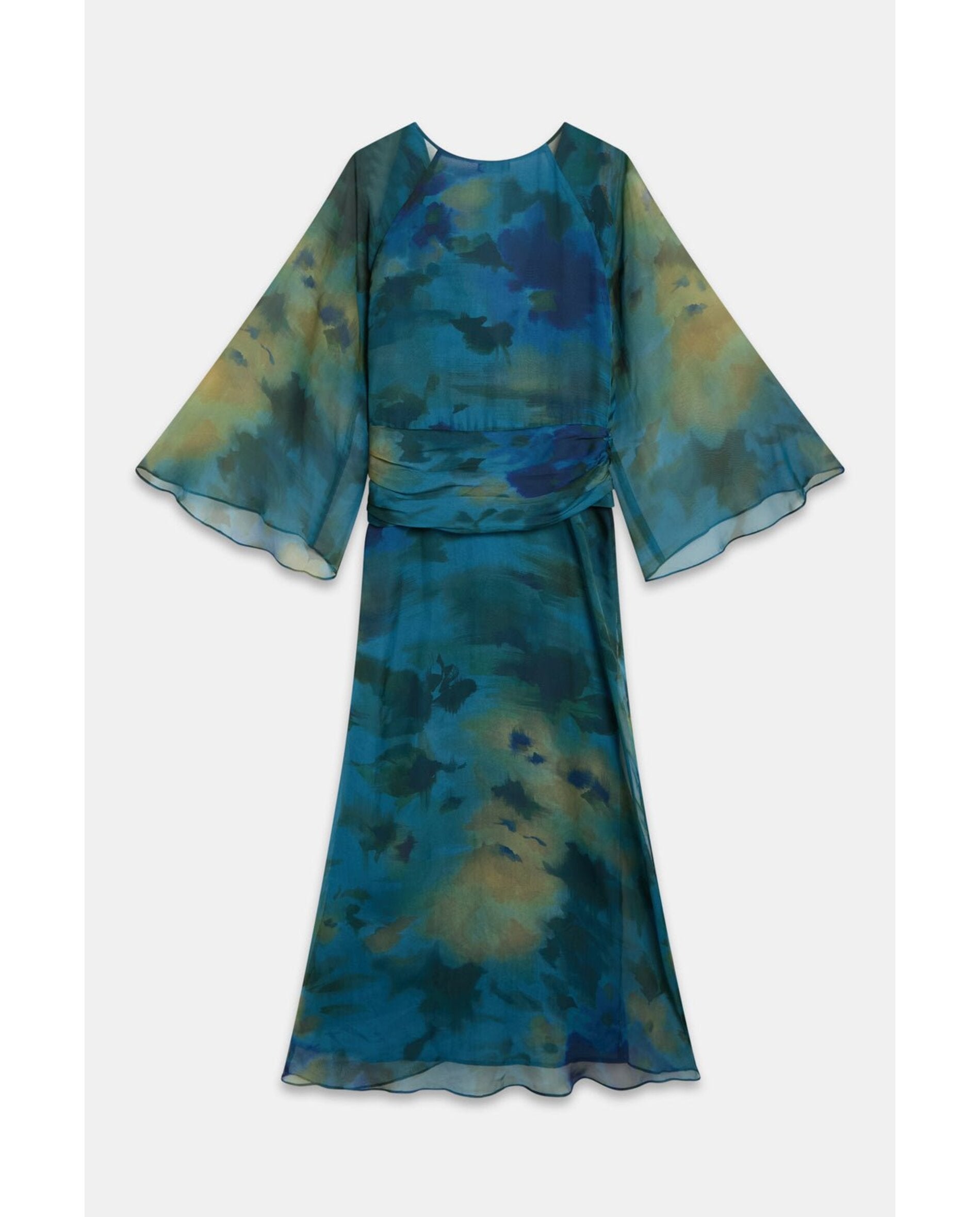 Vestido de mujer de gasa estampada - Bimani - Azul Azul-2
