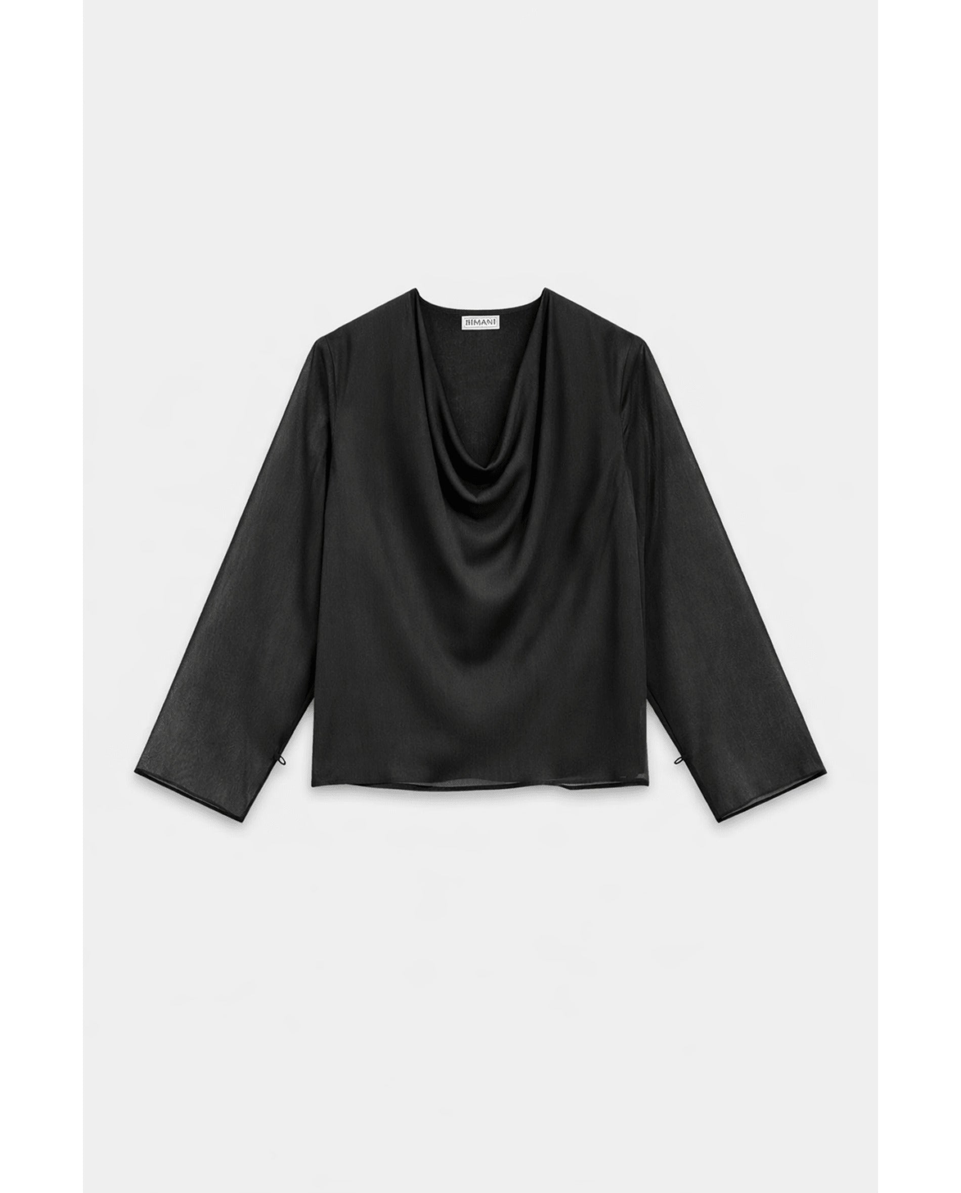 Blusa de mujer de gasa catiónica - Bimani - Negro Negro-2