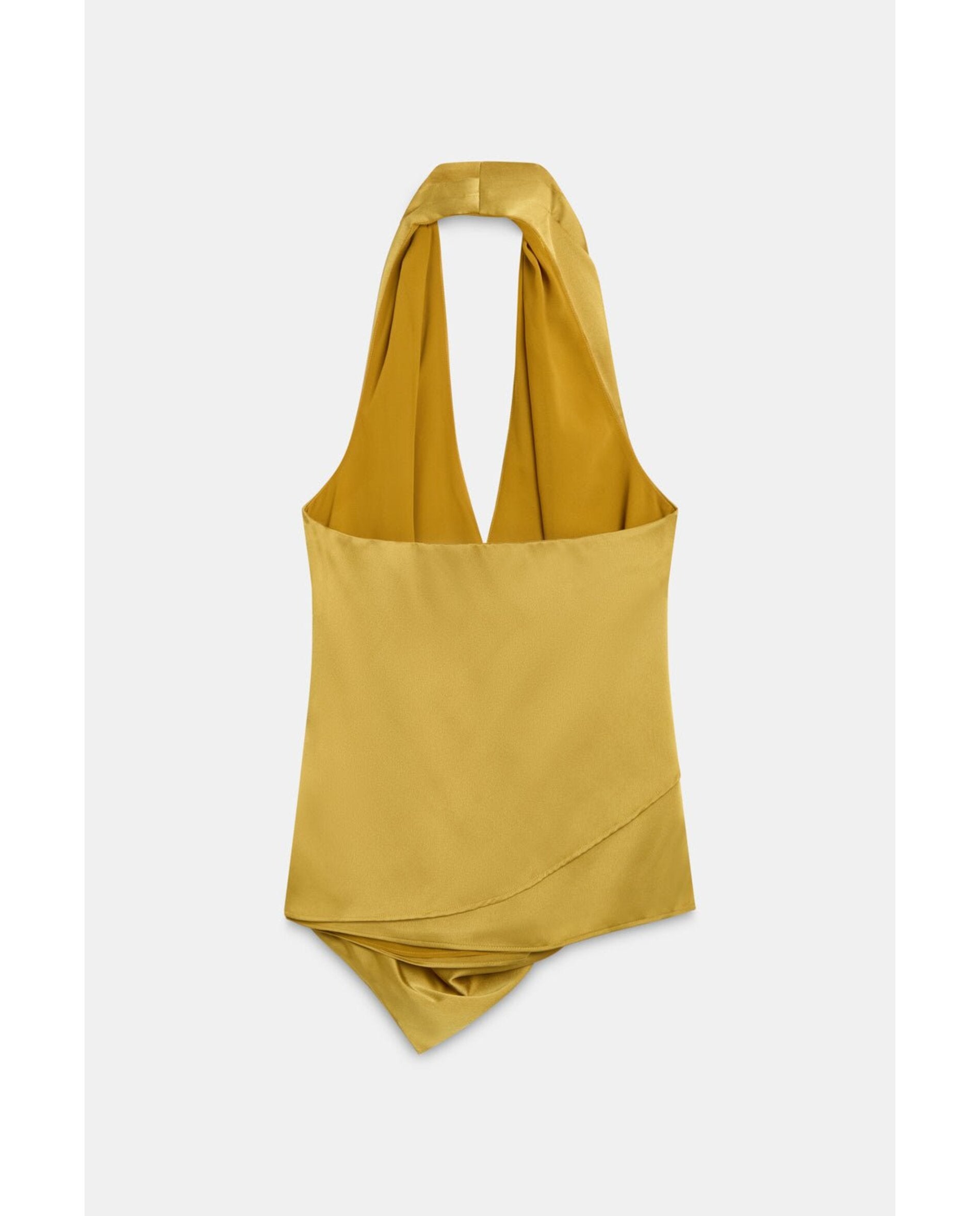 Top de mujer asimétrico y satinado - Bimani - Mostaza Mostaza-3