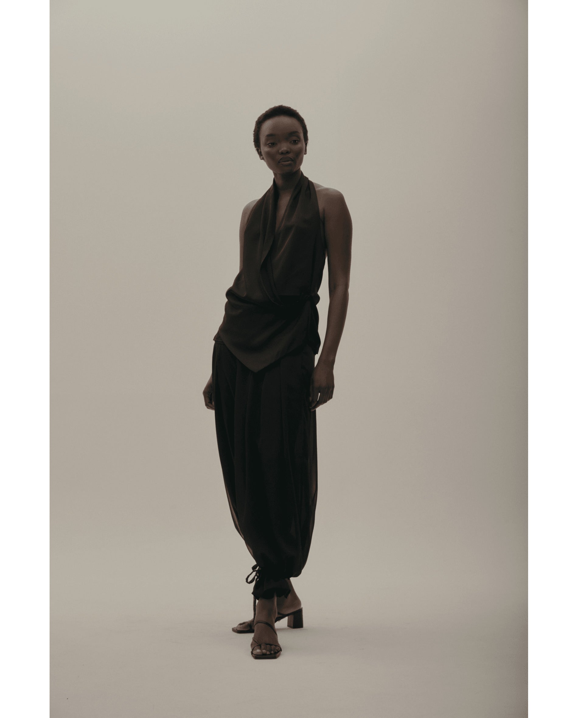 Top de mujer de tejido satinado - Bimani - Negro Negro-1