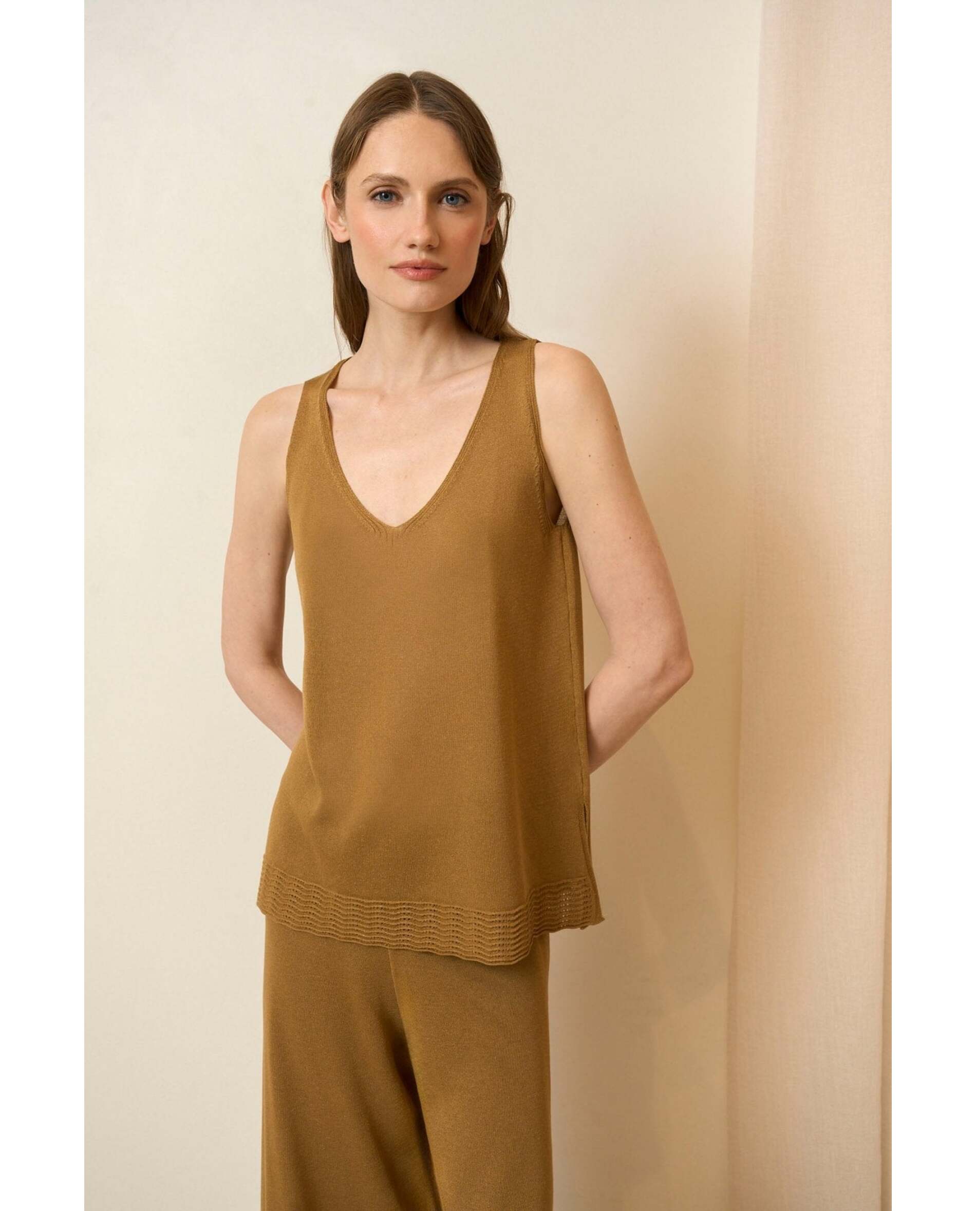 Top de mujer de punto liso - Bimani - Oro Oro-1