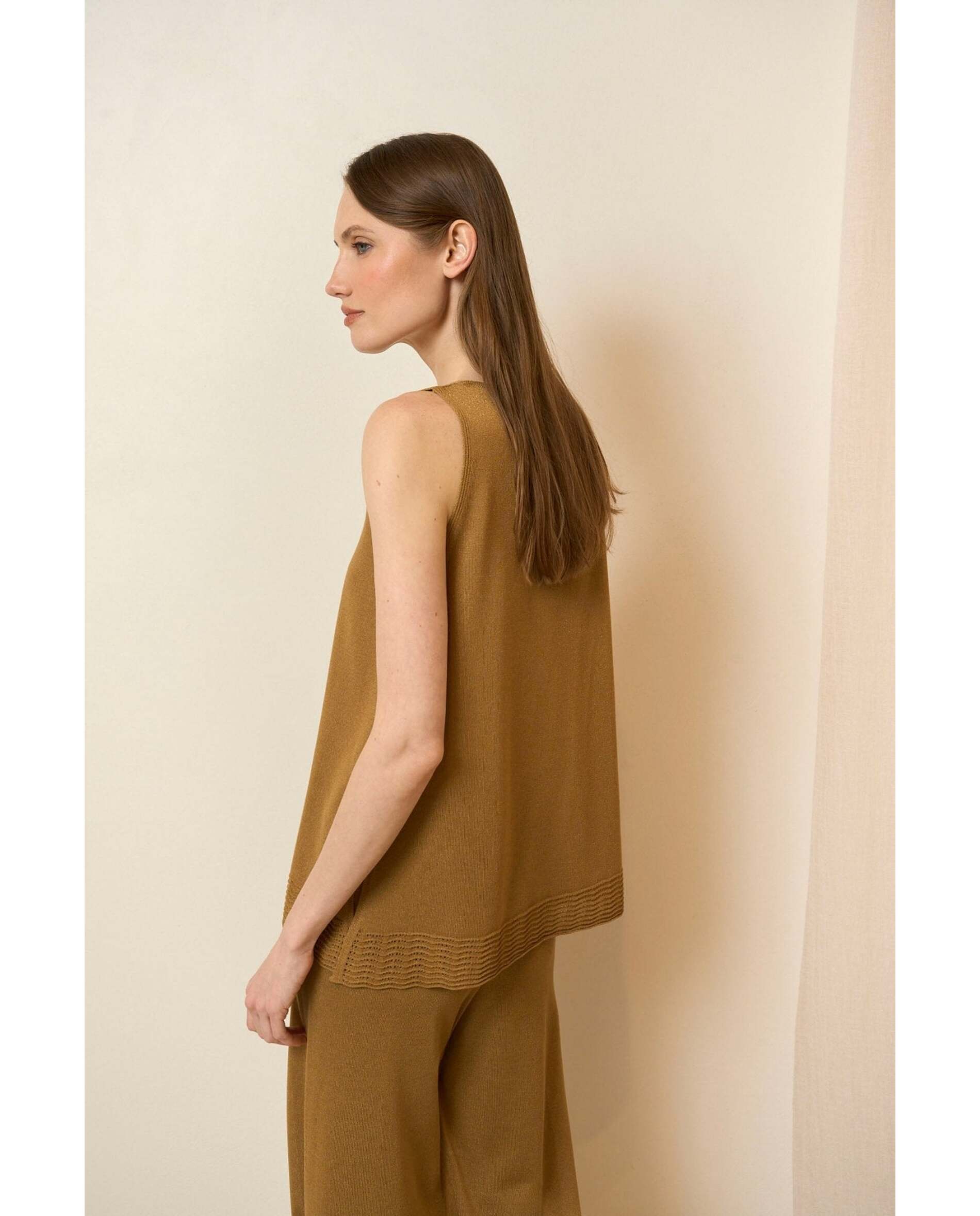 Top de mujer de punto liso - Bimani - Oro Oro-2