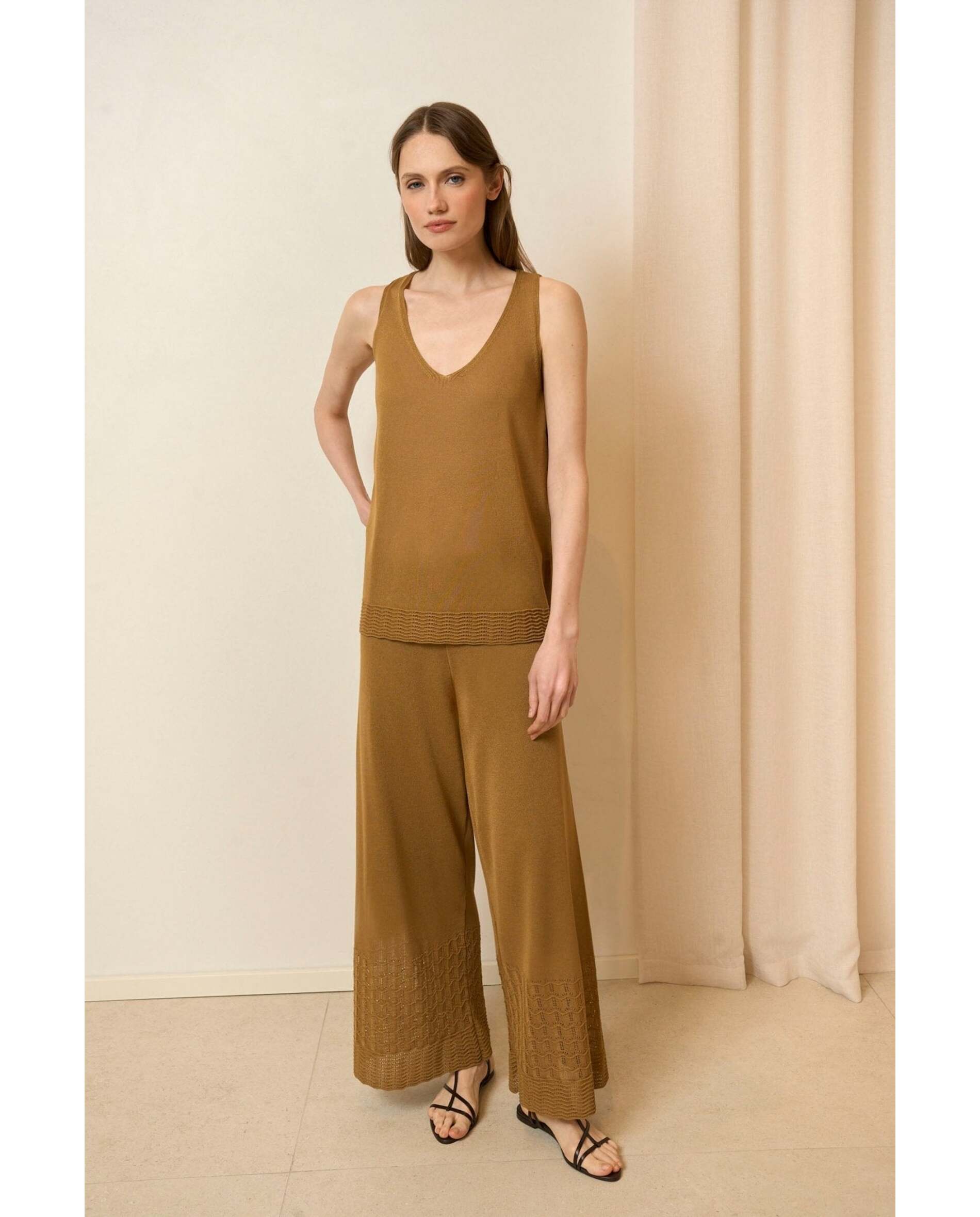Top de mujer de punto liso - Bimani - Oro Oro-3