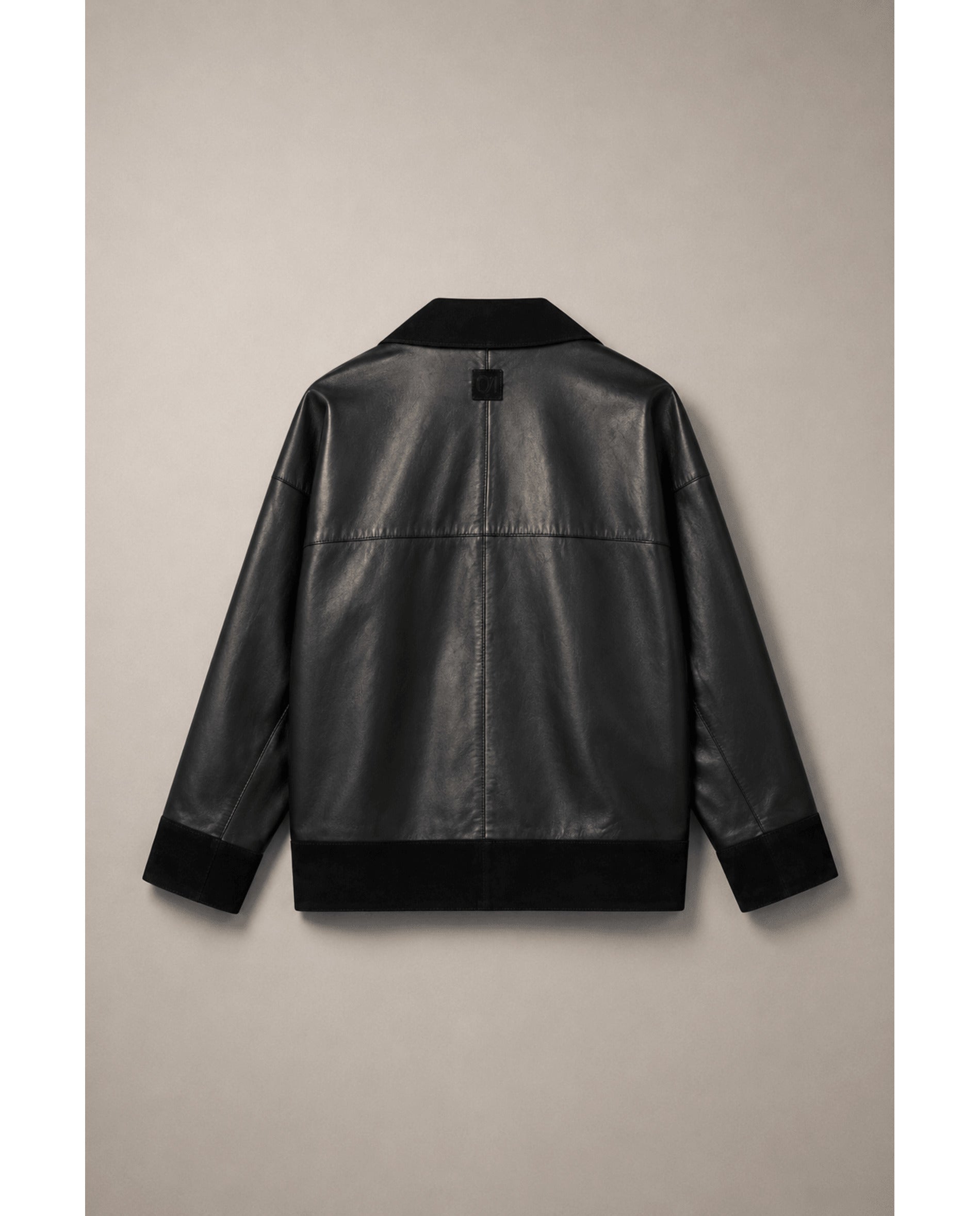Cazadora de mujer de piel contraste - Bimani - Negro Negro-3