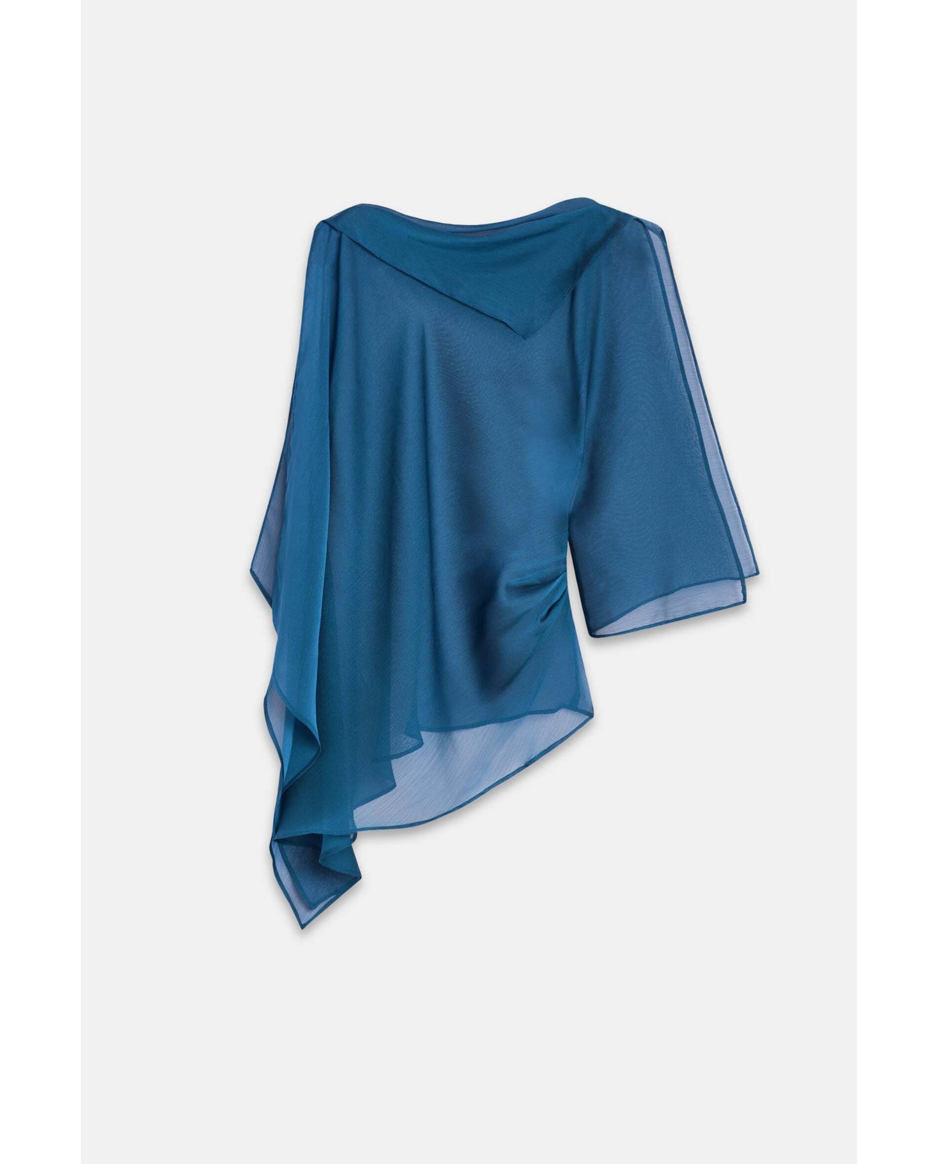 Blusa de mujer de gasa catiónica - Bimani - Azul Azul-1
