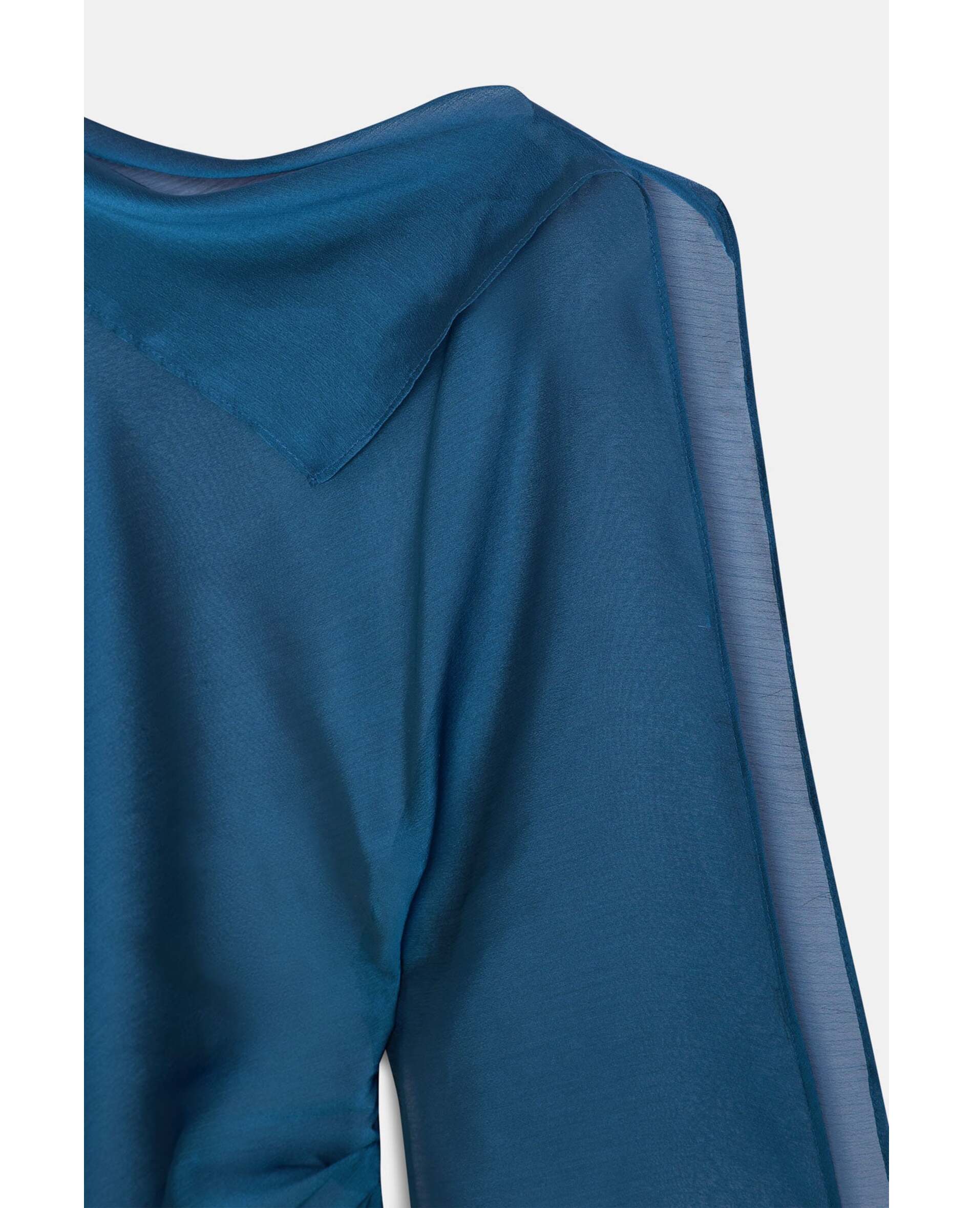 Blusa de mujer de gasa catiónica - Bimani - Azul Azul-3