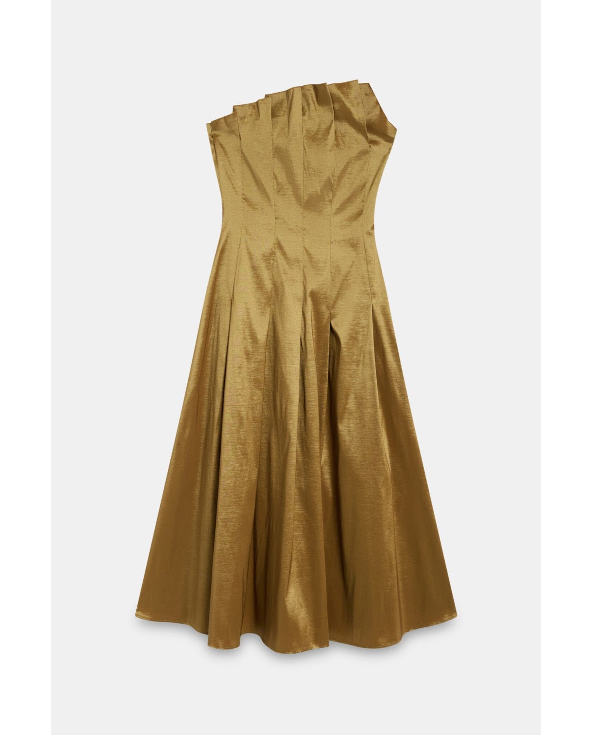 Vestido de mujer palabra de honor - Bimani - Bronce metalizado Bronce metalizado-7