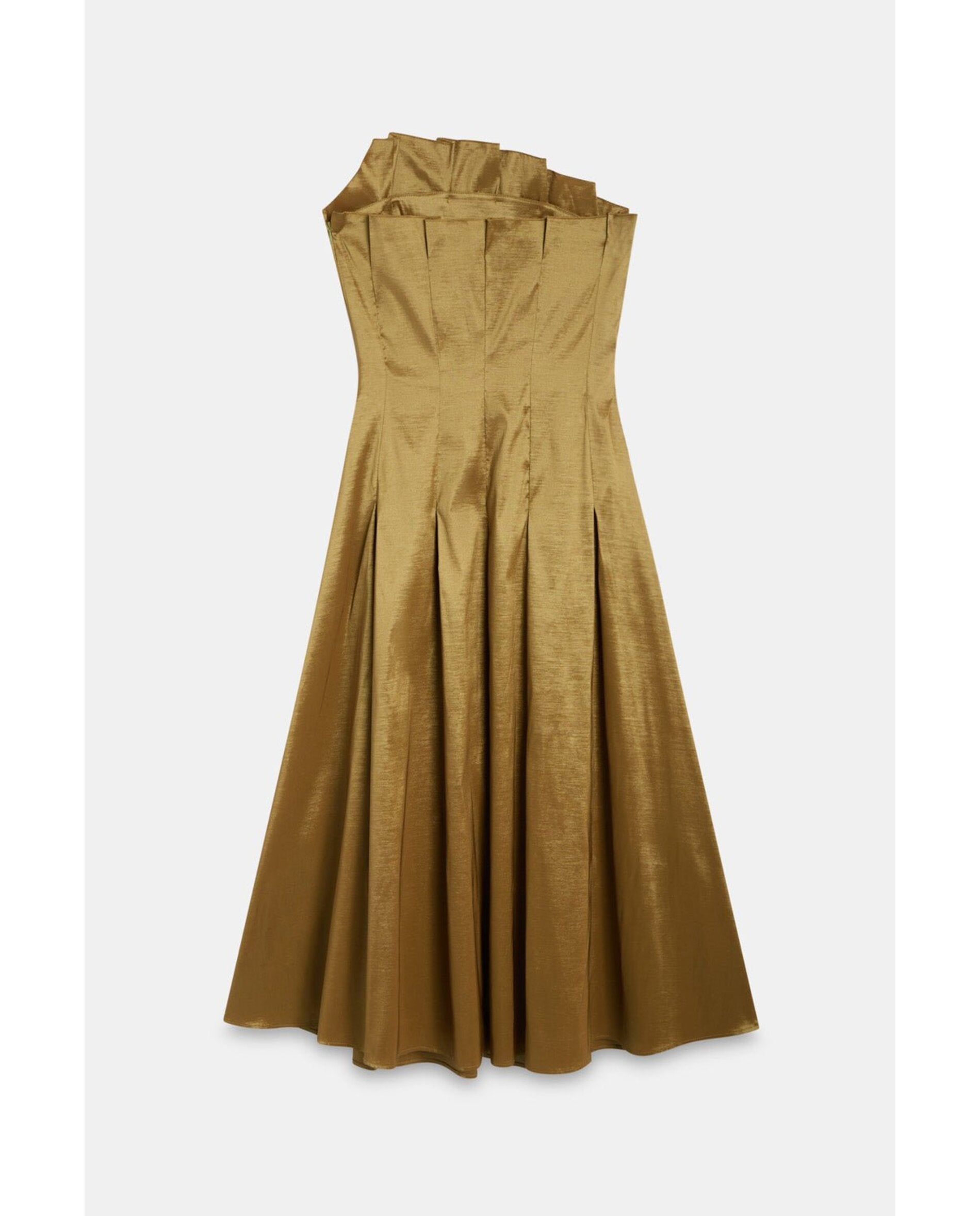Vestido de mujer palabra de honor - Bimani - Bronce metalizado Bronce metalizado-6