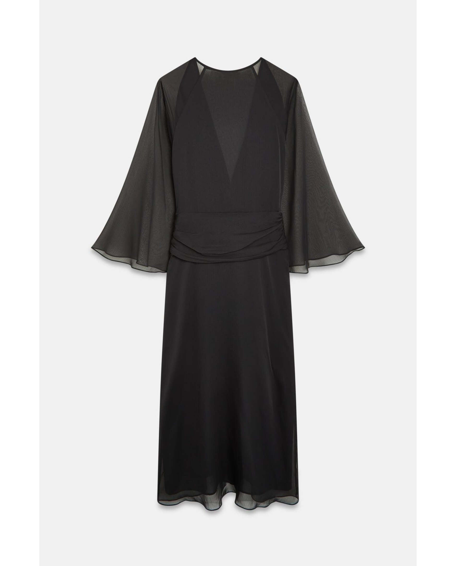 Imagen 6 de Vestido de mujer de gasa con escote pico cruzado - Bimani - Negro Negro