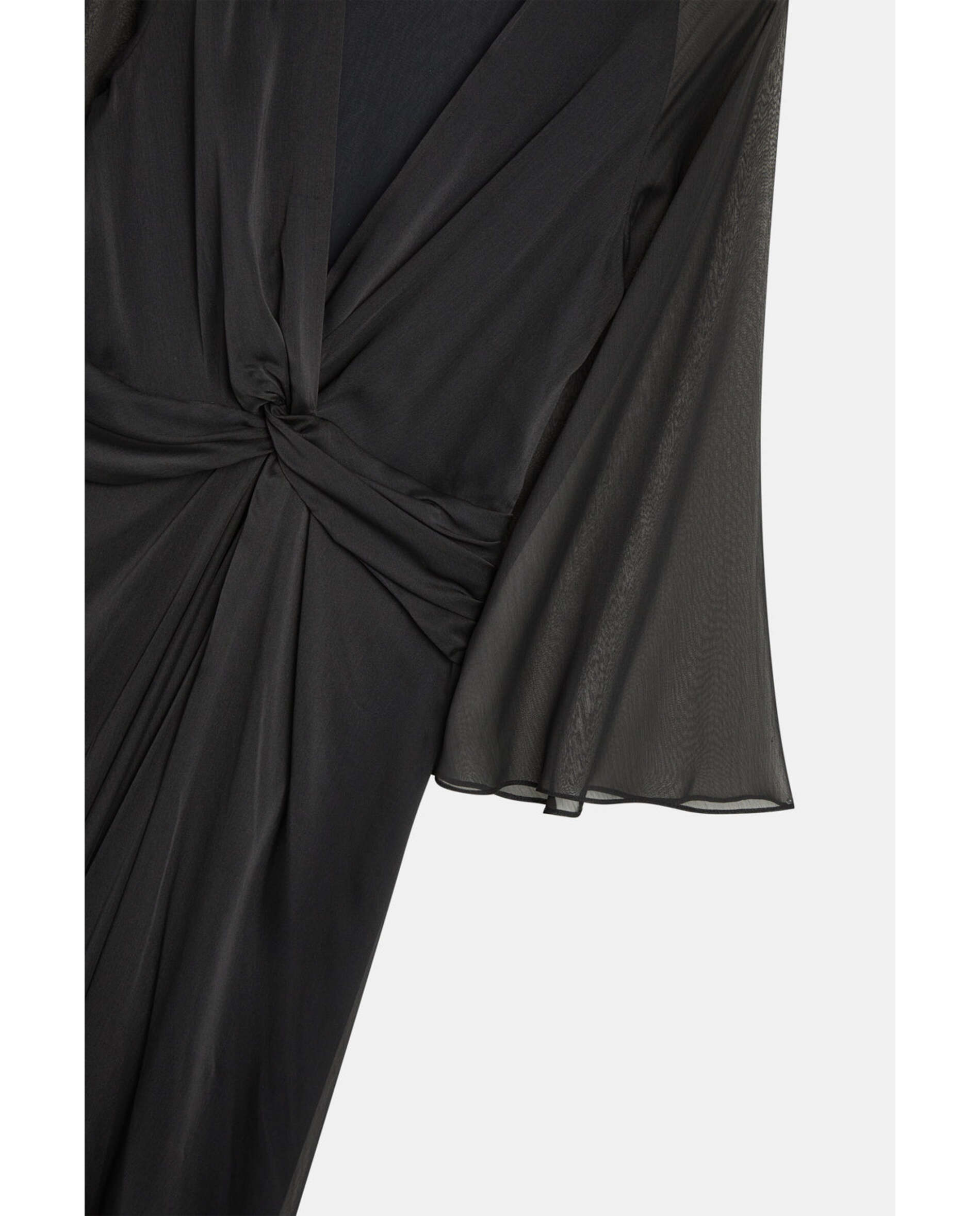Imagen 4 de Vestido de mujer de gasa con escote pico cruzado - Bimani - Negro Negro