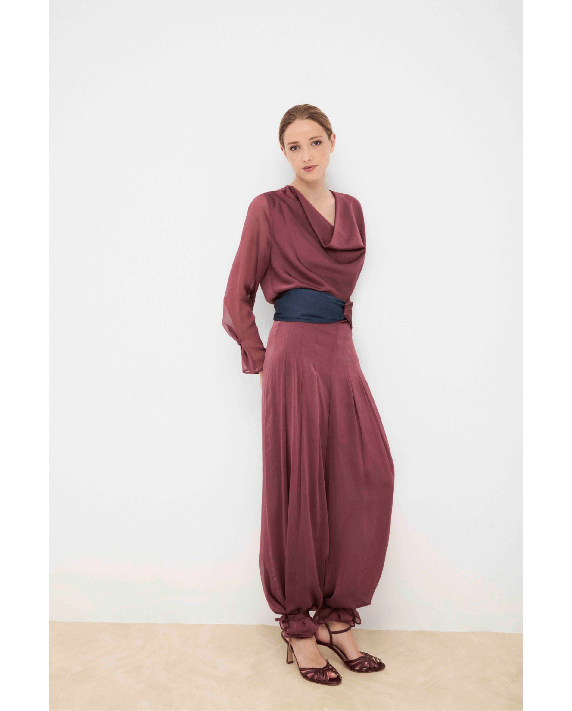 Blusa de mujer de gasa catiónica - Bimani - Rosa Rosa-2