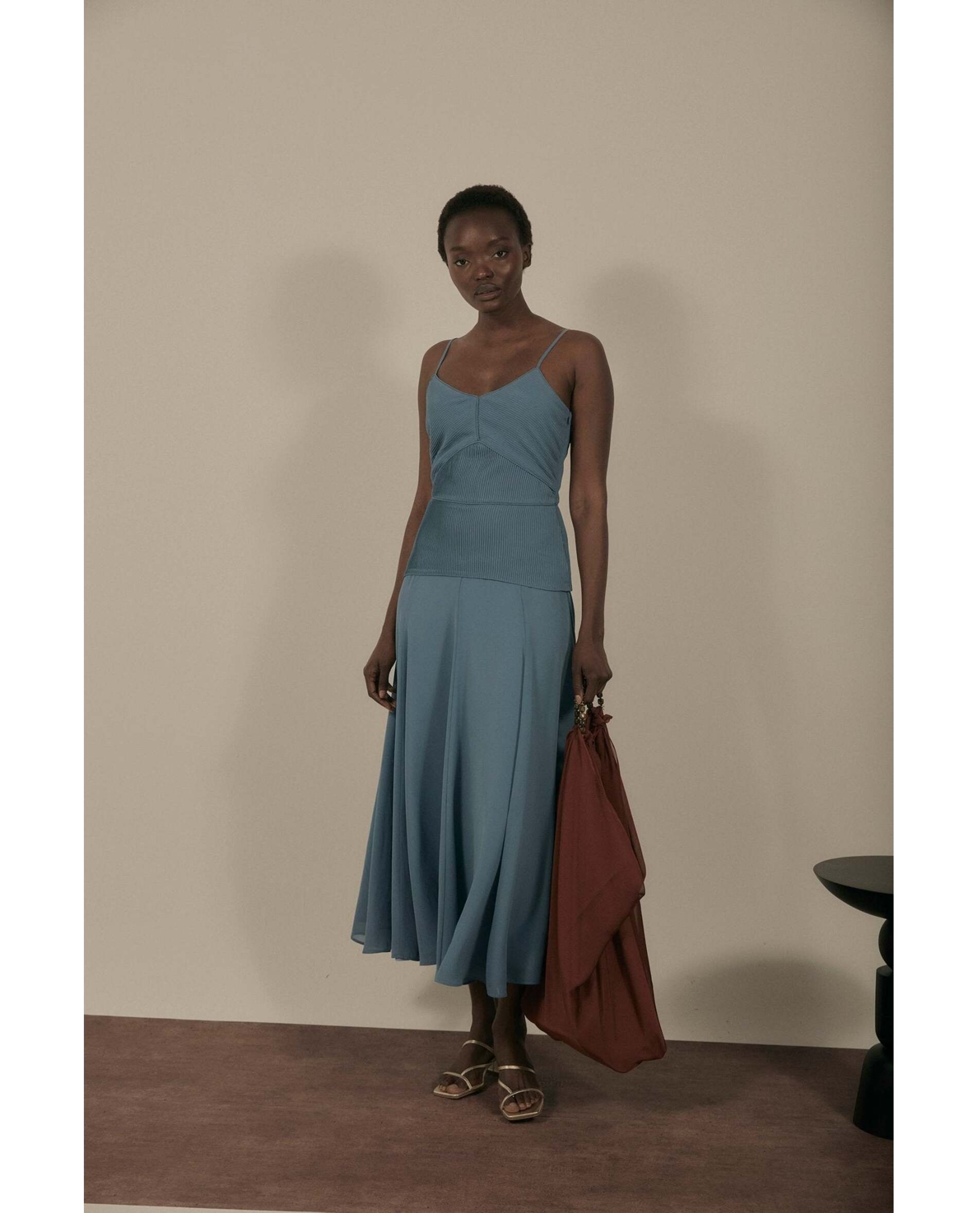 Imagen 0 de Vestido de mujer de tejido bimani Azul claro