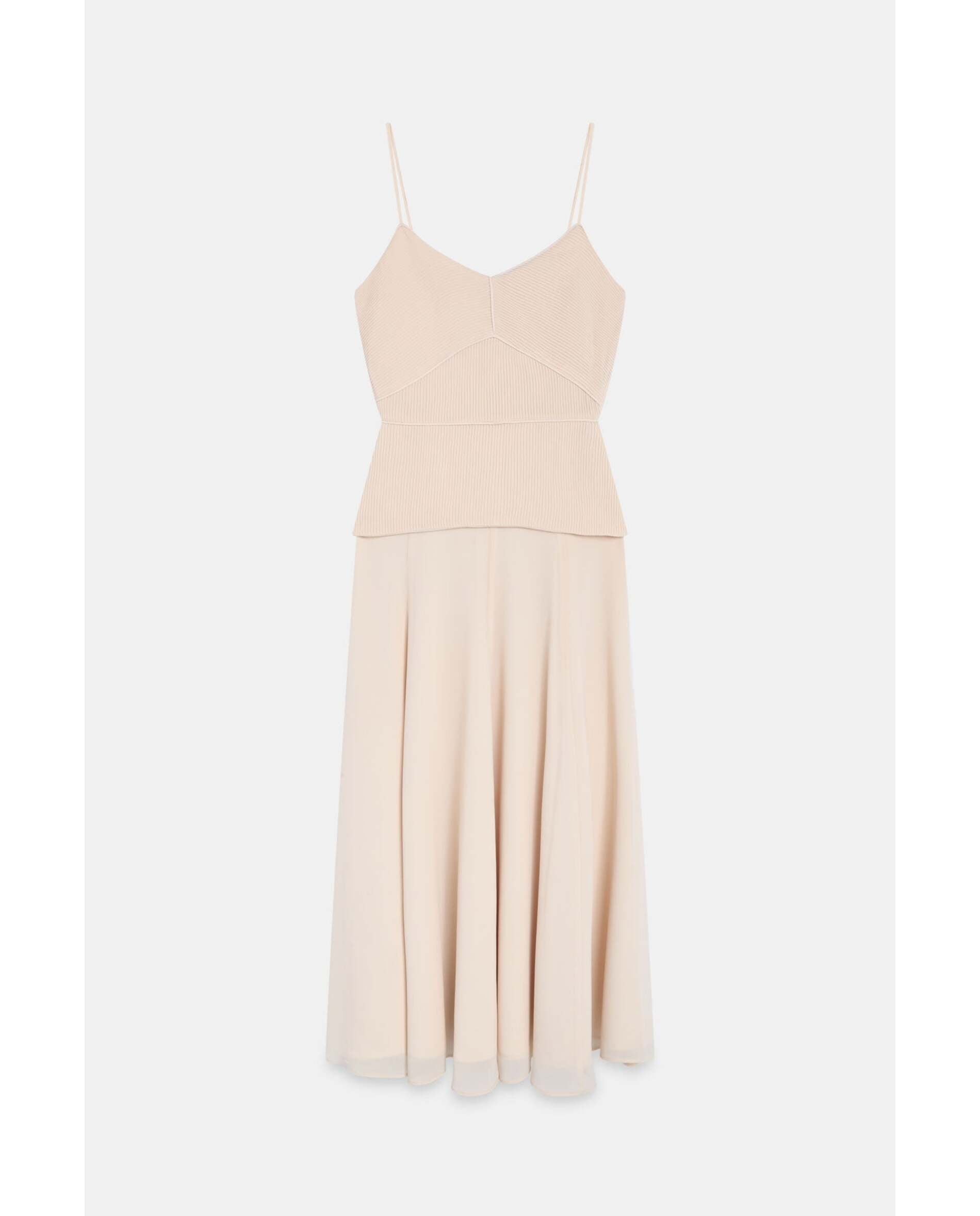 Vestido de mujer de tejido bimani - Beige Beige-5