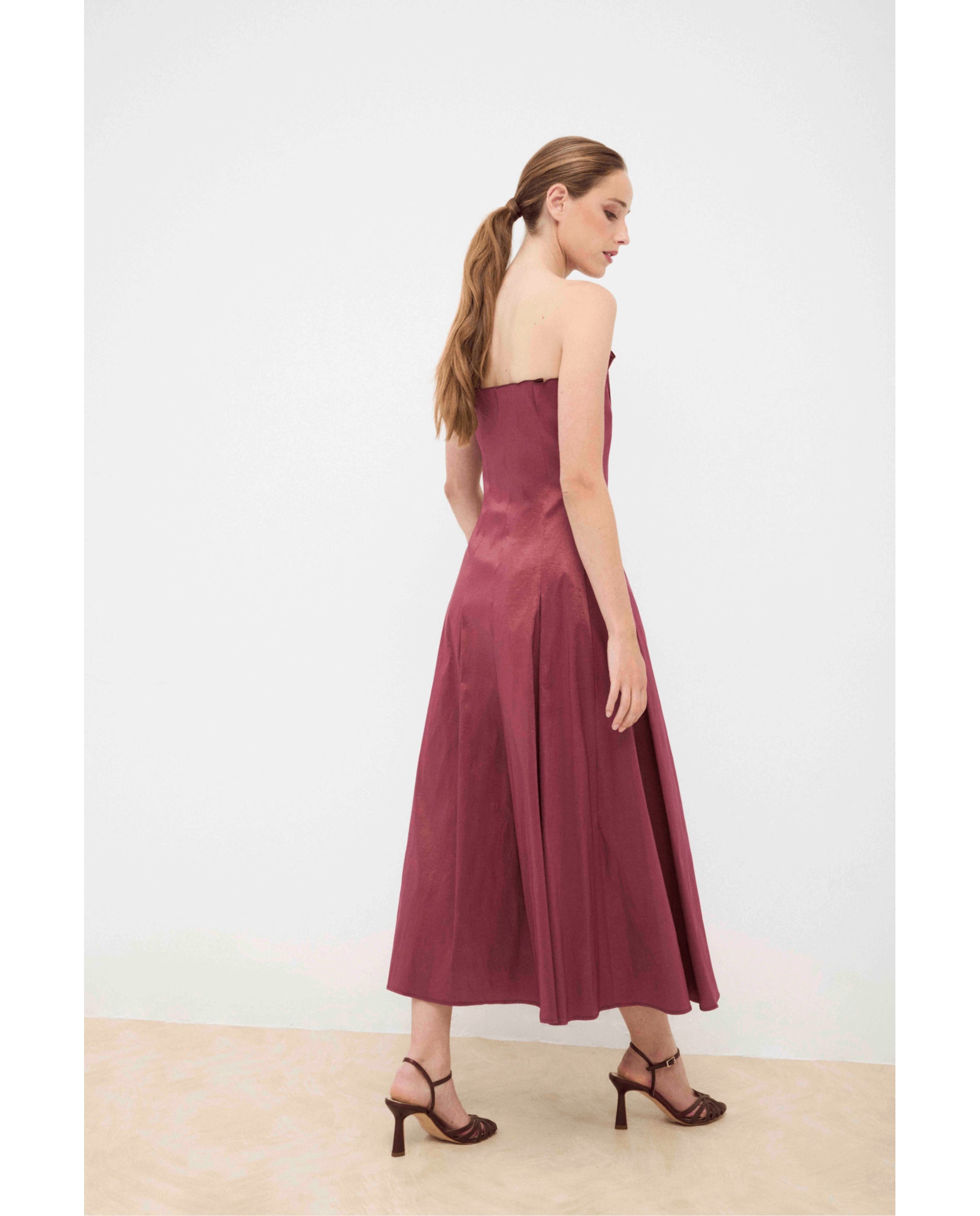 Imagen 3 de Vestido de mujer palabra de honor - Bimani - Rosa Rosa