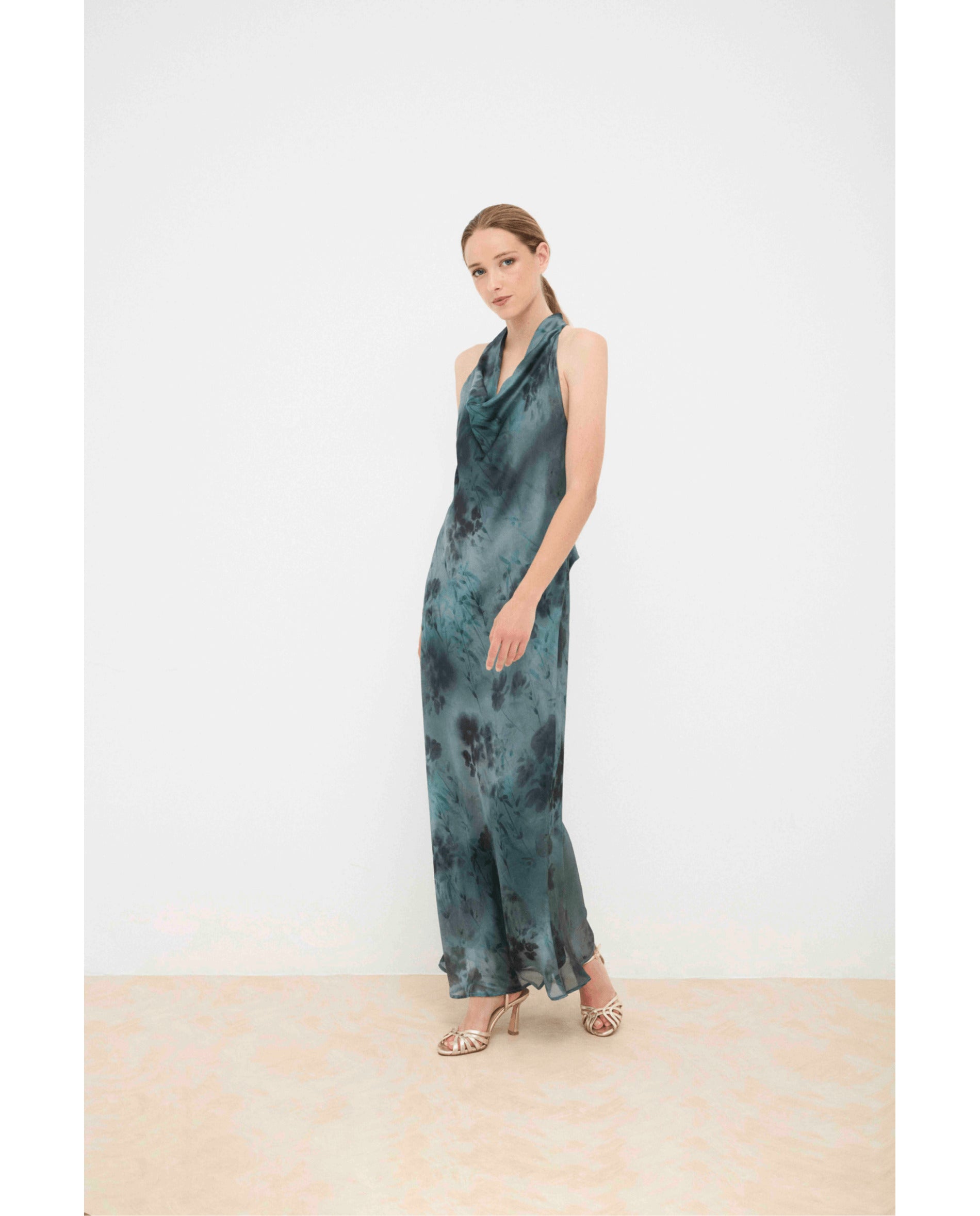 Vestido de mujer estampado - Bimani - Petróleo Petróleo-1