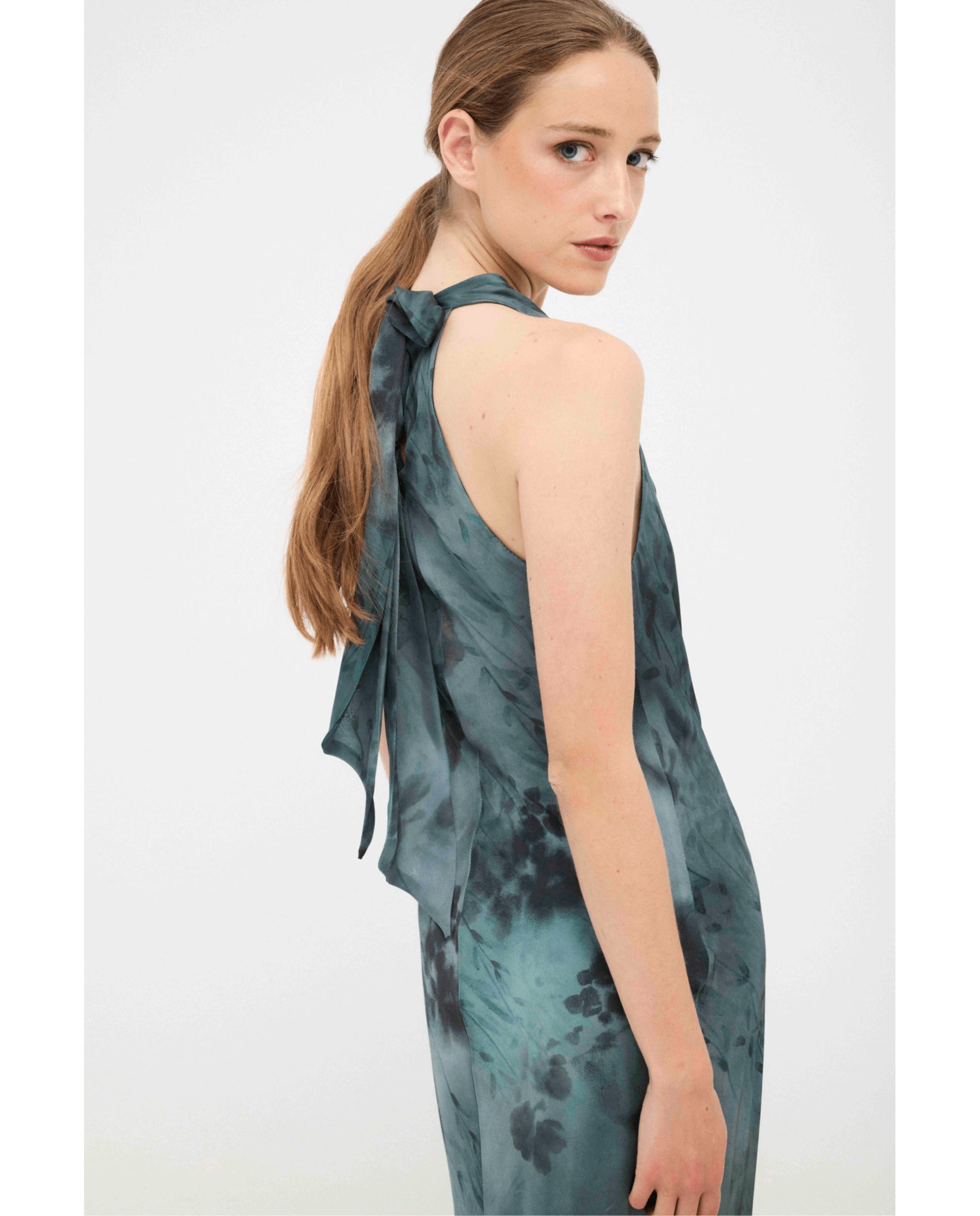 Vestido de mujer estampado - Bimani - Petróleo Petróleo-4
