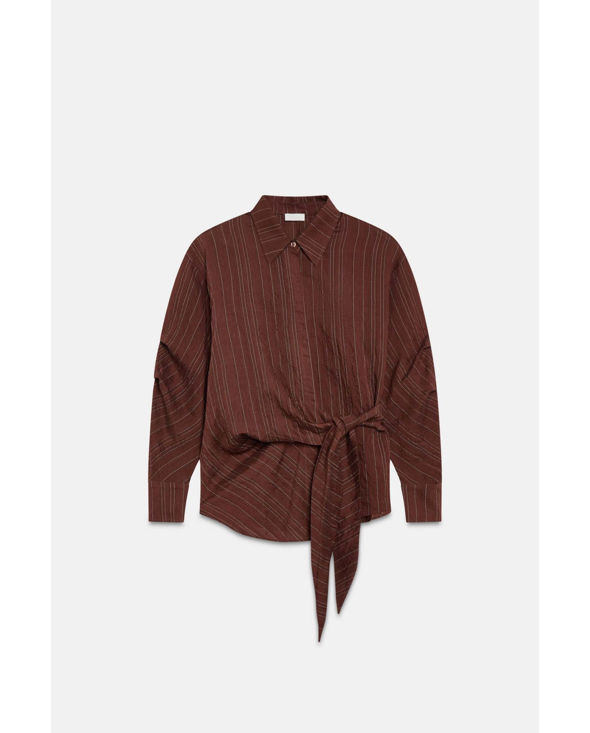 Blusa de mujer con lazada - Bimani - Marrón Marrón-1