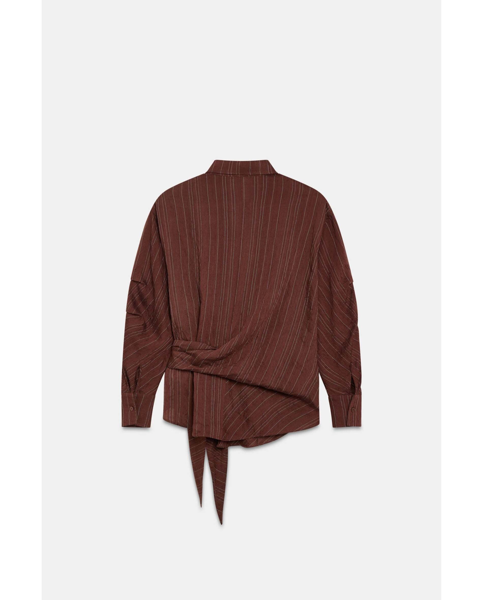Blusa de mujer con lazada - Bimani - Marrón Marrón-2