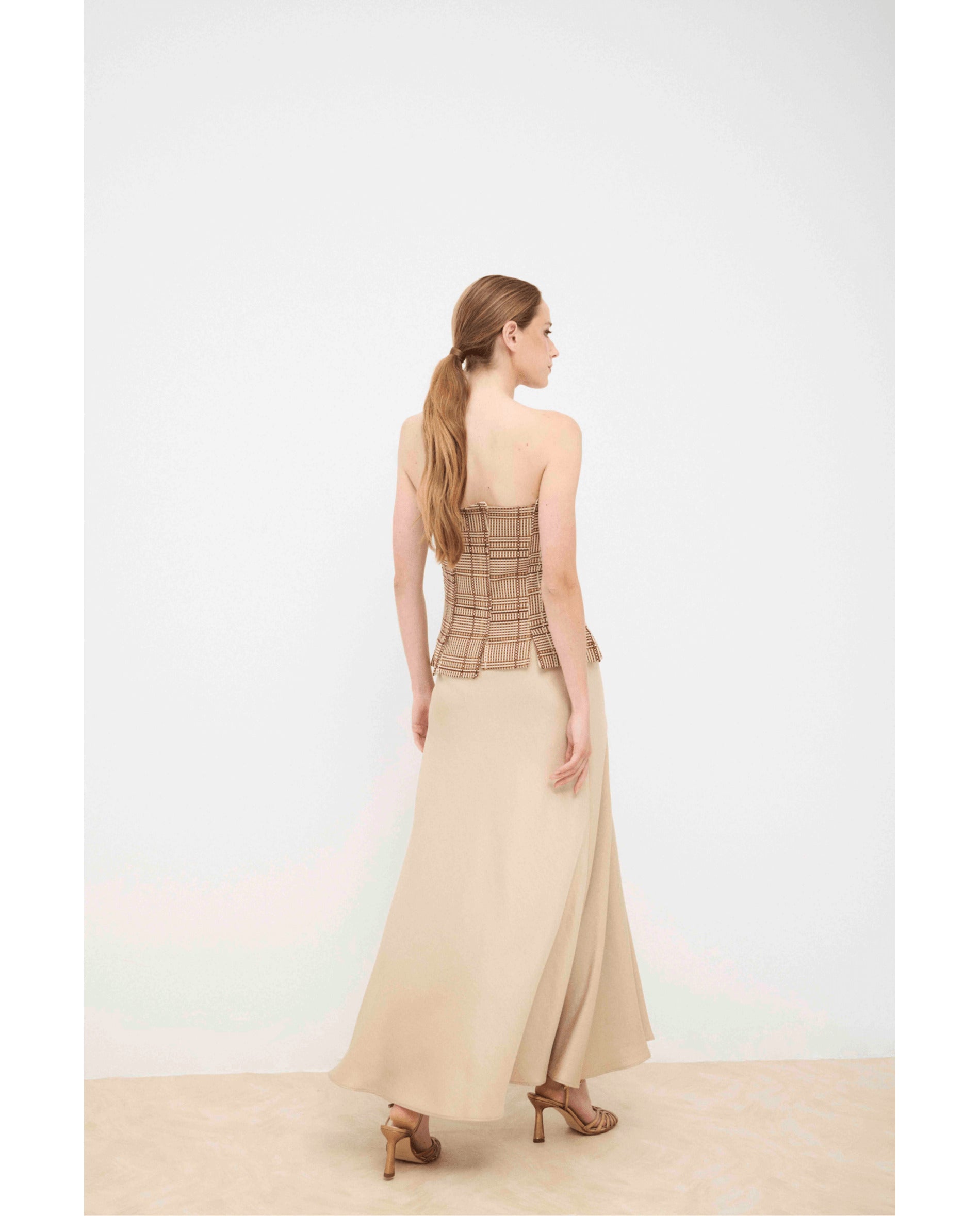 Imagen 3 de Falda de mujer midi - Bimani - Dorado Dorado