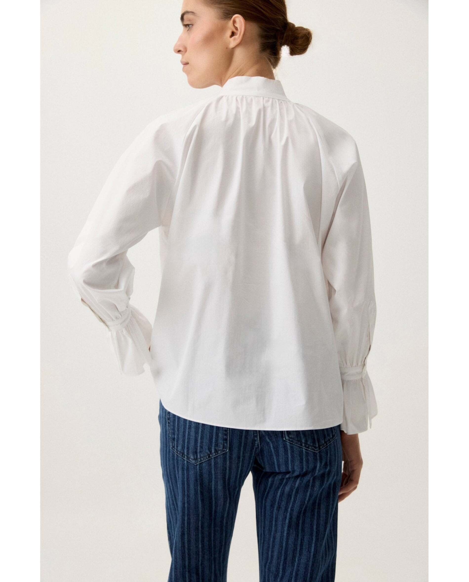 Camisa de mujer lazada - Bimani - Blanco Blanco-2