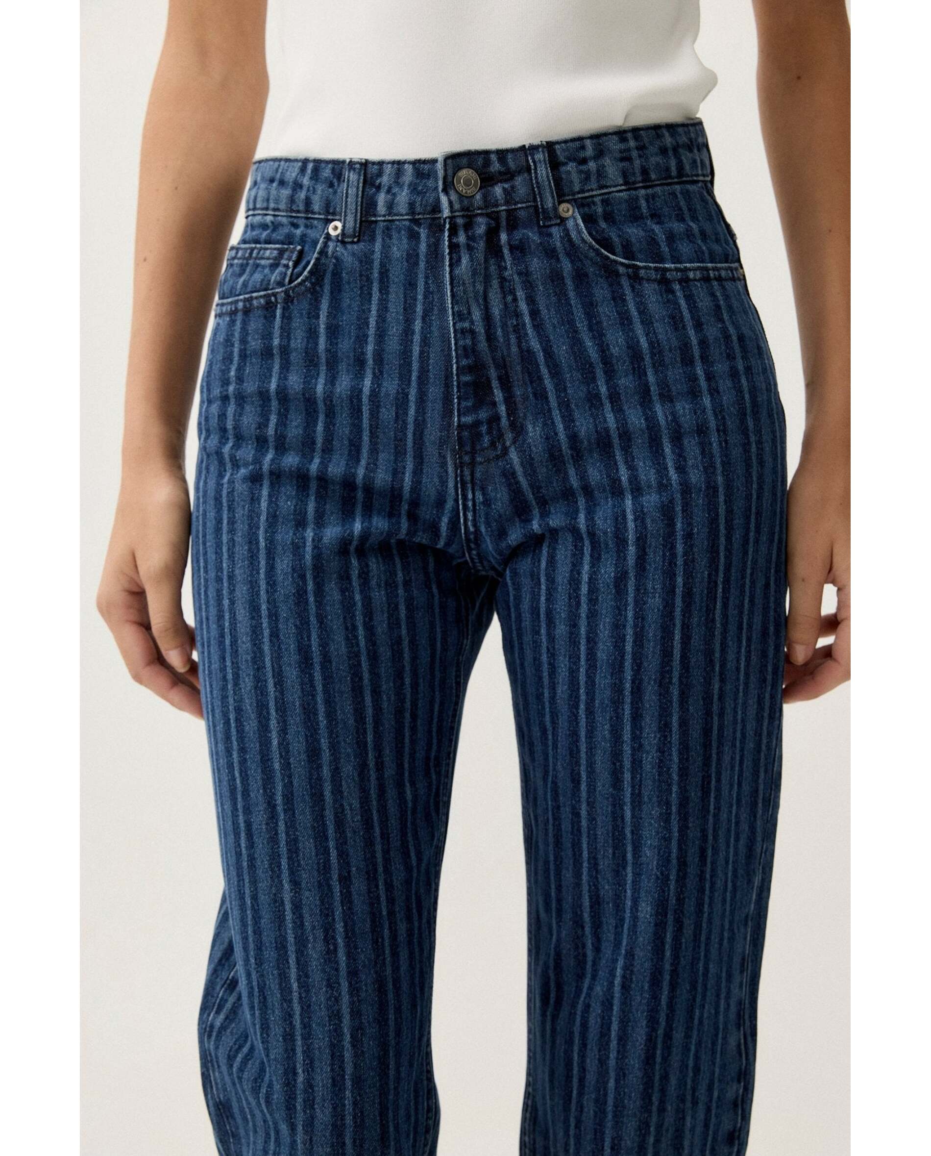Vaquero de mujer denim rayas - Bimani - Azul denim Azul denim-2