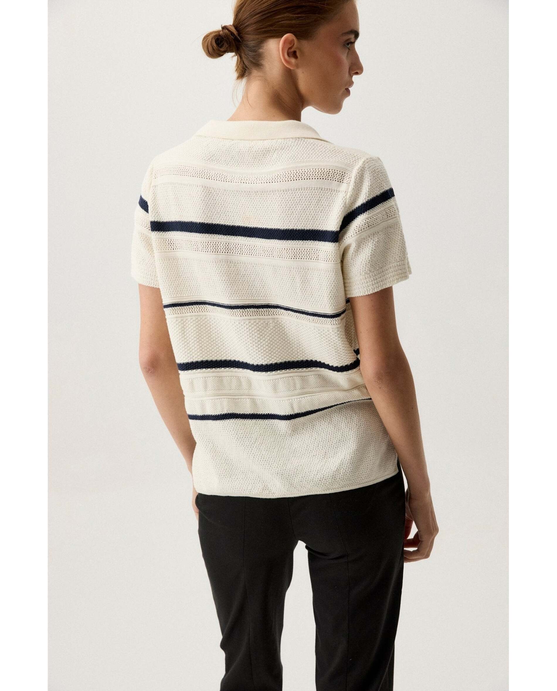 Imagen 2 de Polo de mujer de punto de rayas - Bimani - Azul marino Azul marino